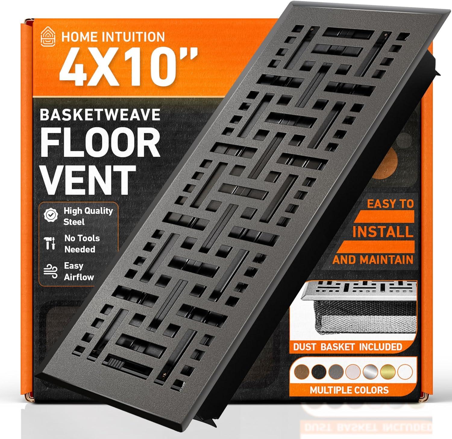 Home Intuition Basketweave Floor Vent Cover Register With Mesh Net