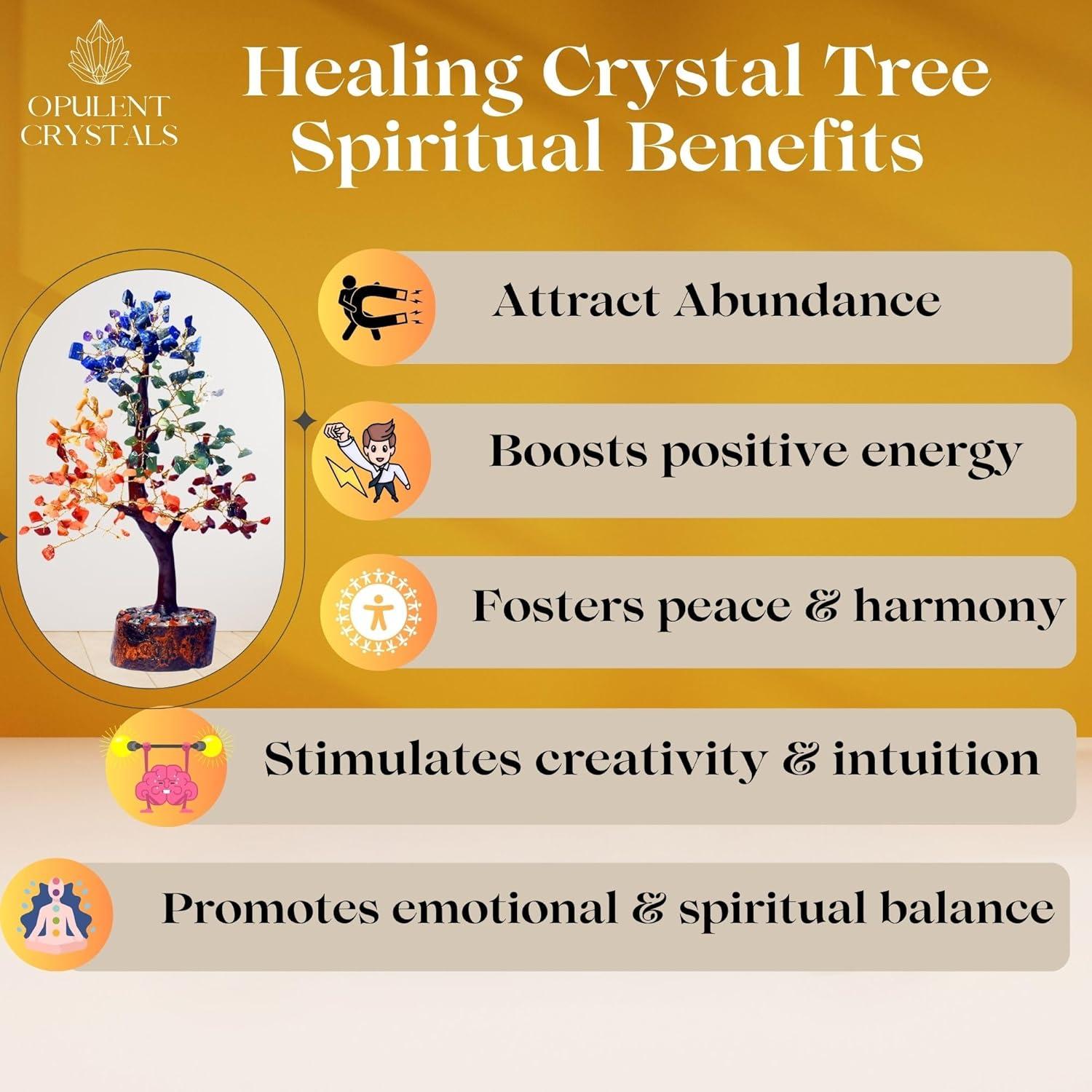 Crystal Tree Of Life 7 Chakra Healing Crystal Trees for Home Office Decoration Crystal Decor Money Bonsai Trees for Positive Energy