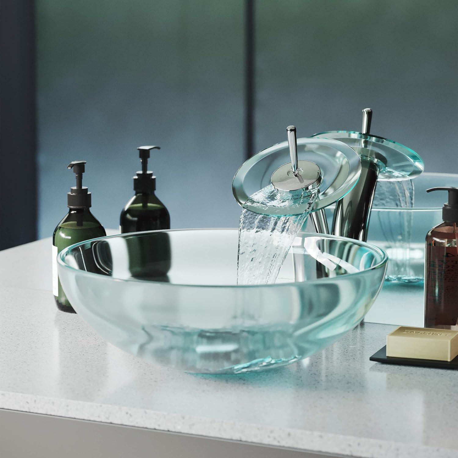 Cascade 16.5 Glass Vessel Sink with Faucet