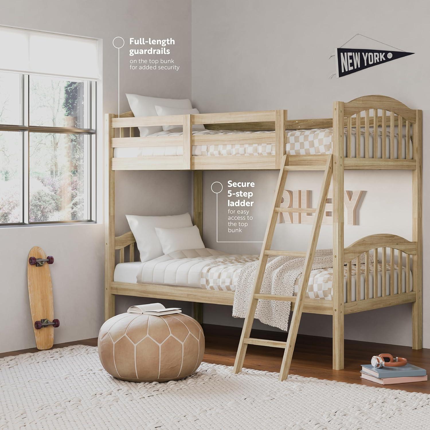 Storkcraft Long Horn Twin over Twin Bunk Bed, Natural