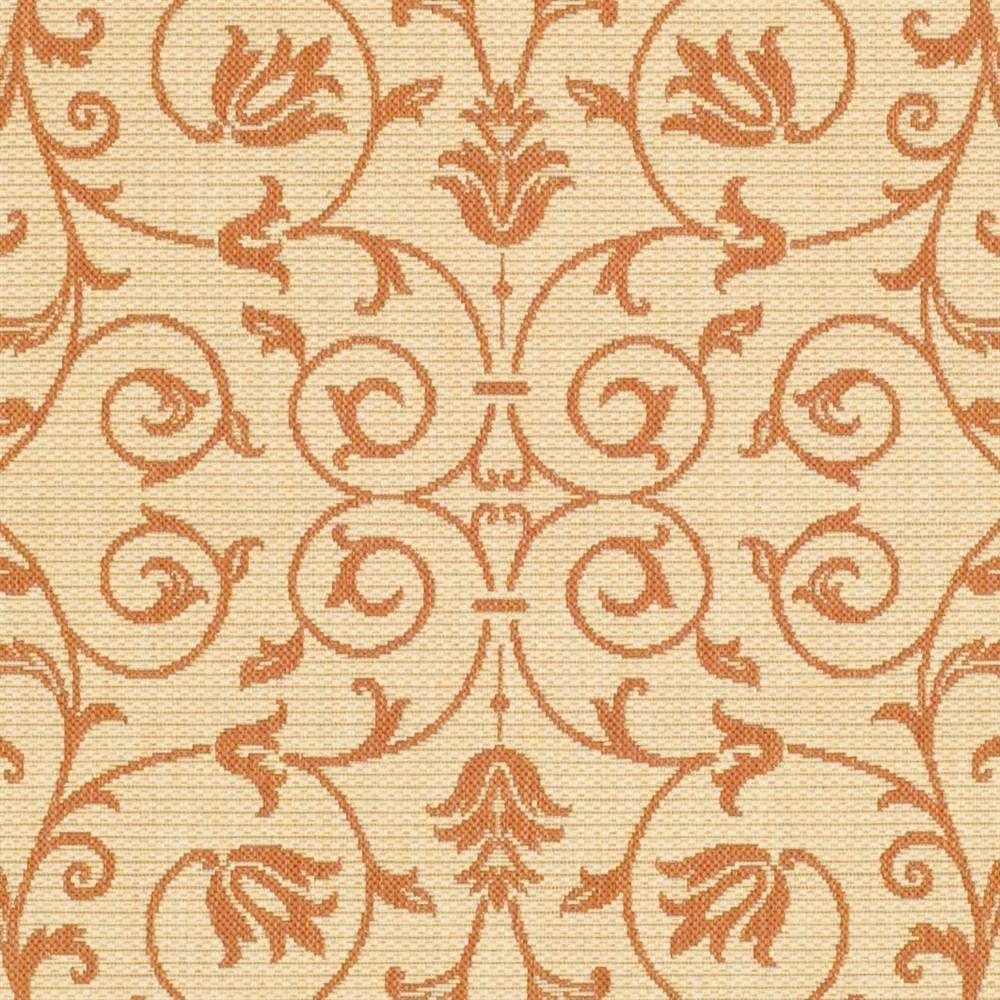 Courtyard CY2098 UV & Stain Resistant Non-Shedding Power Loomed Indoor/Outdoor Area Rug - Natural/Terra - 7'10" Round - Safavieh