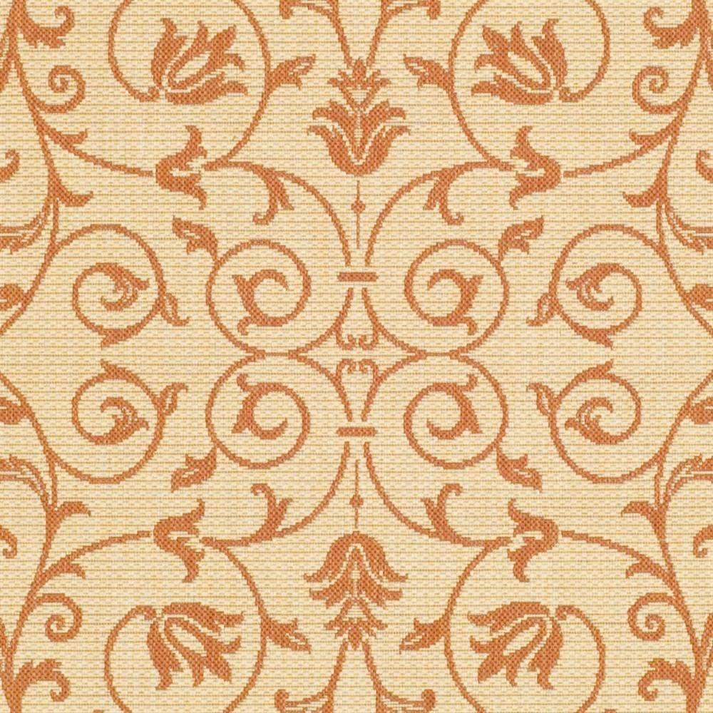 Courtyard CY2098 Power Loomed Indoor and Outdoor Area Rug - Natural/Terra - 7'10" Round - Safavieh