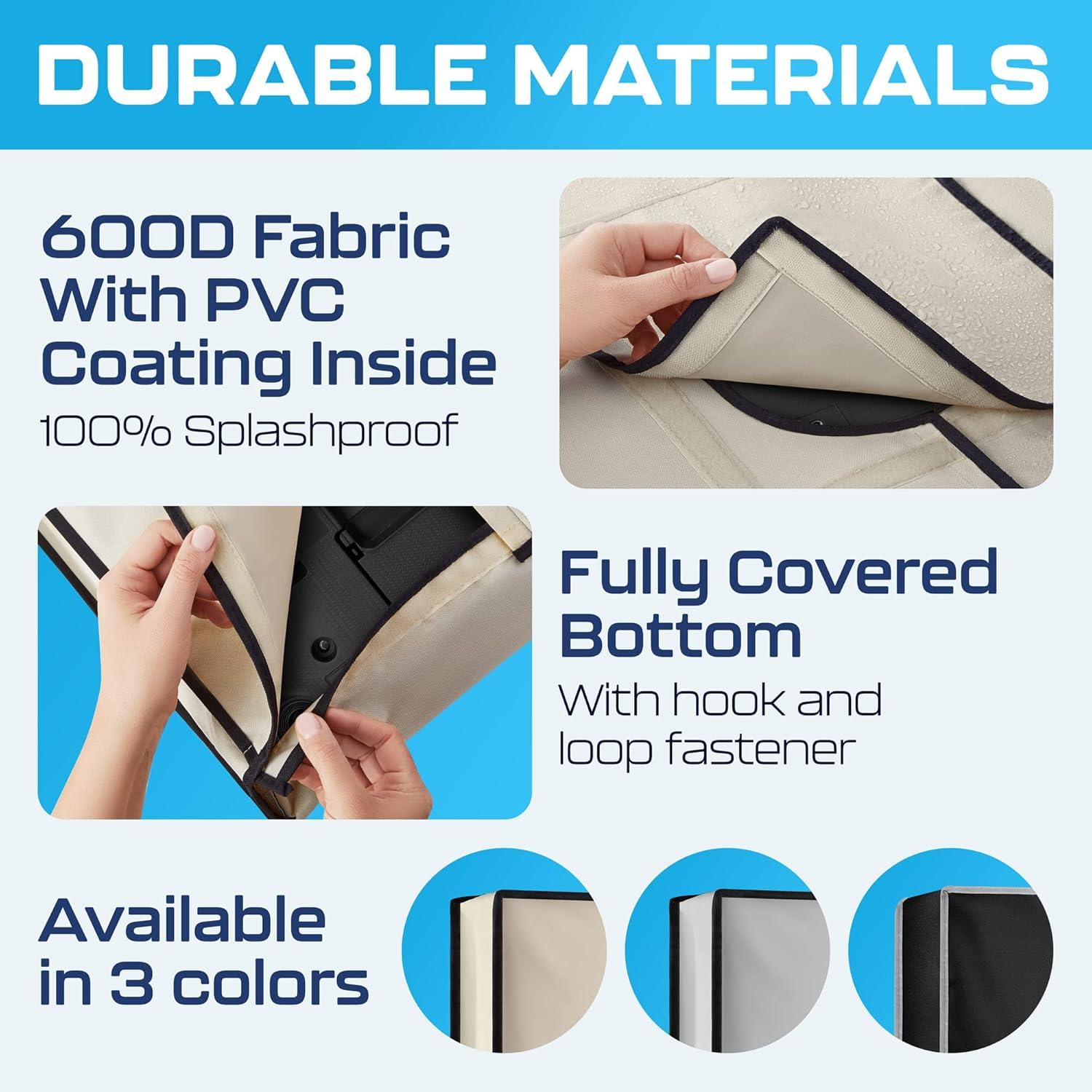 Garnetics 52-55” Outdoor TV Cover Waterproof and Weatherproof Outside Television Protector, Beige