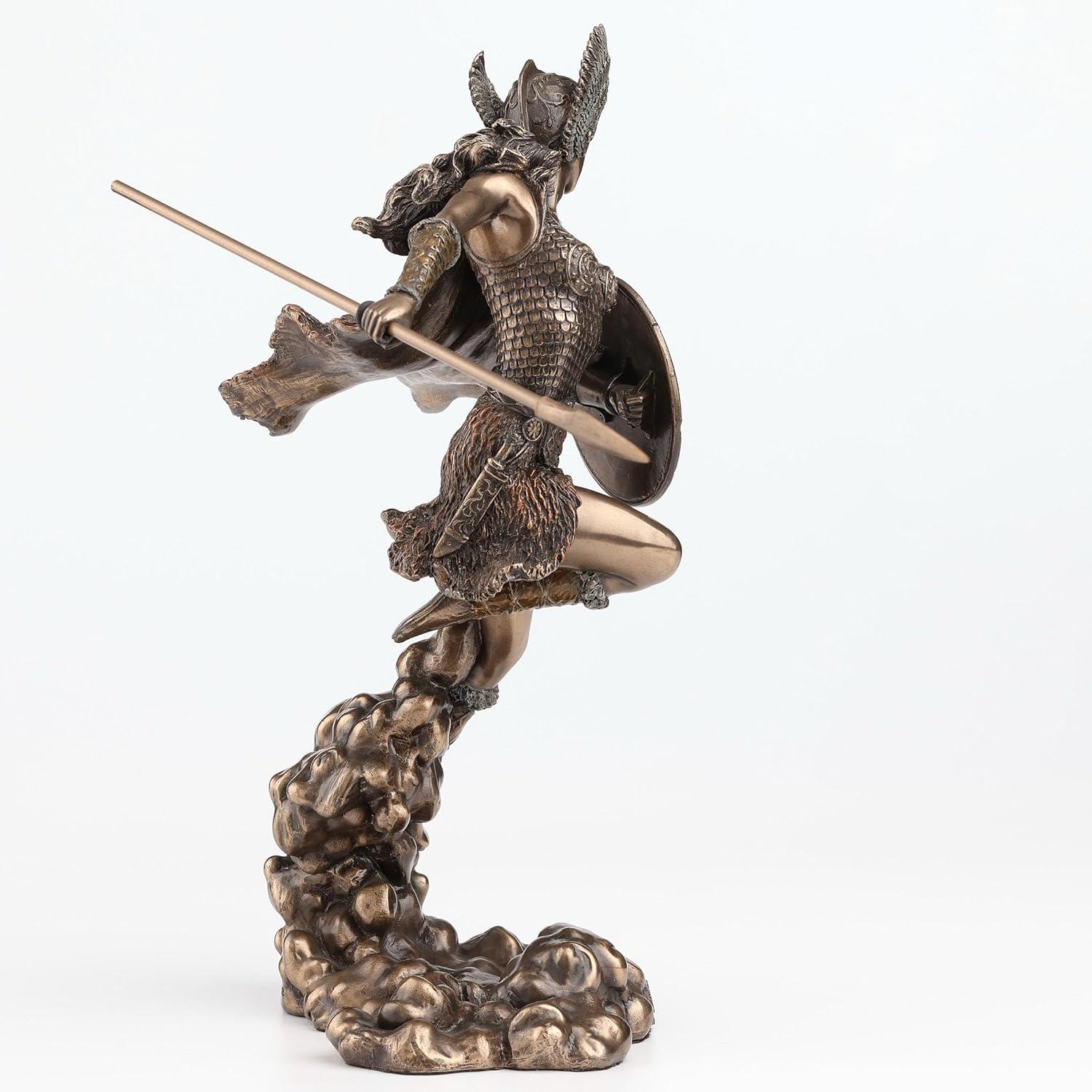 Veronese Design 9 1/4 Inch Greek Goddess Athena Holding Spear and Shield Cold Cast Resin Bronze Finish Statue Home Decor