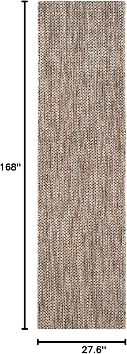 Courtyard CY8521 Power Loomed Indoor/Outdoor Runner Rug - Natural/Black - 2'3"x14' - Safavieh.