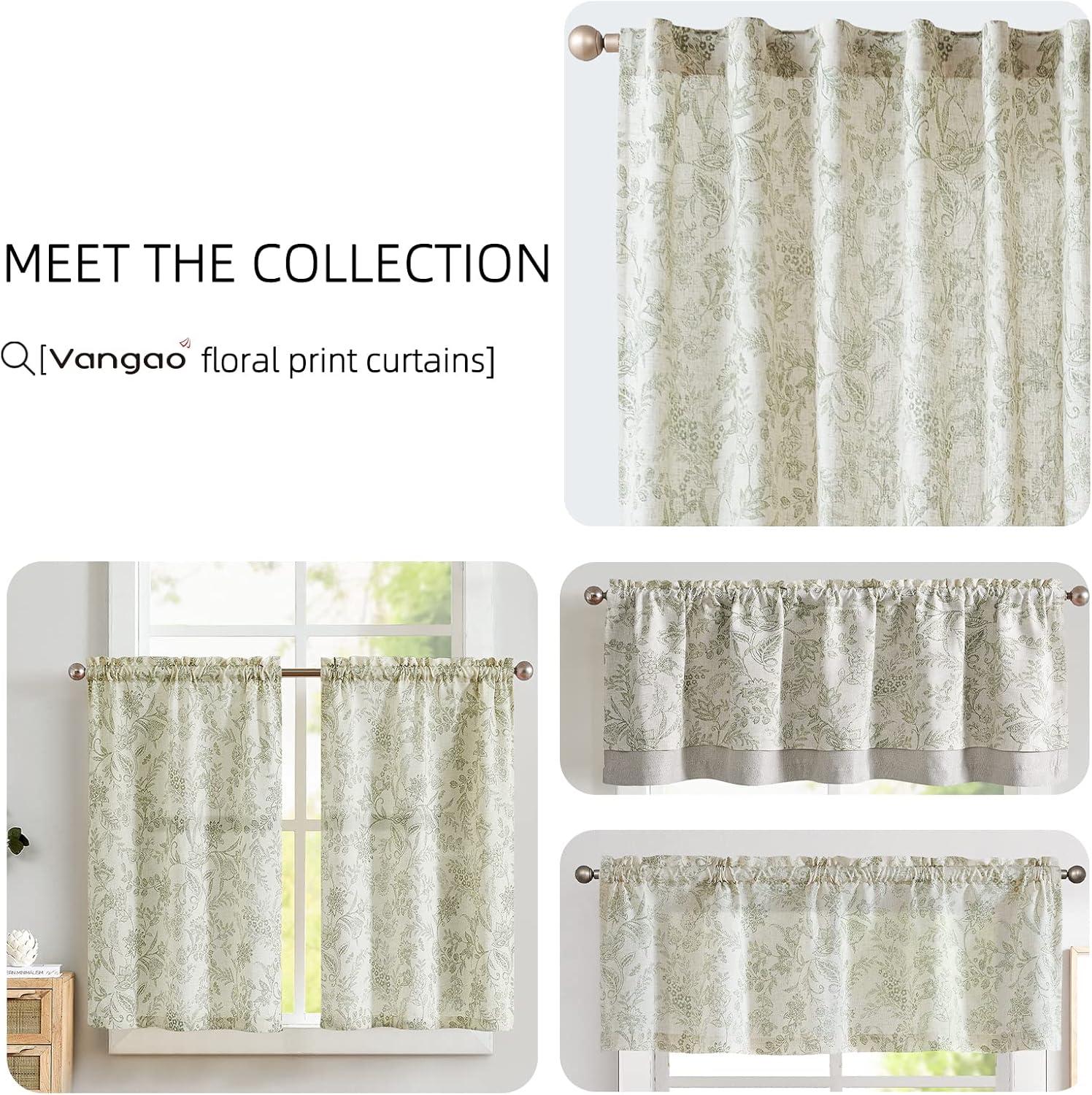 Floral Linen Blend French Country Curtains