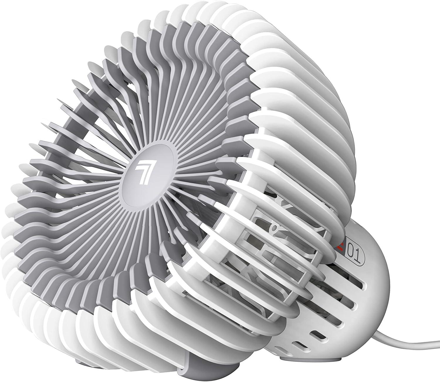 Sharper Image Refresh 01 Desktop Fan, 7", White (New)