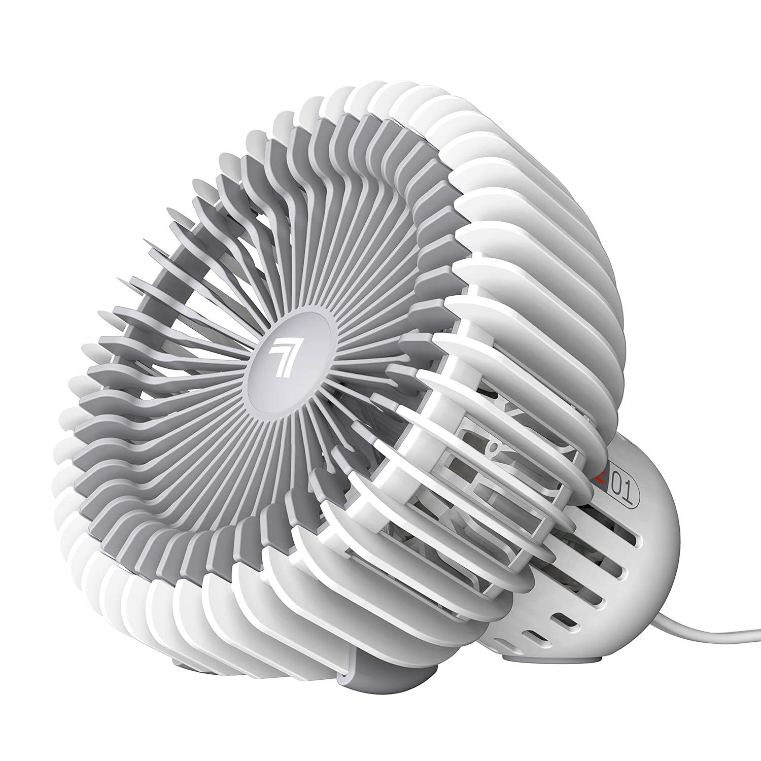 Sharper Image Refresh 01 Desktop Fan, 7", White (New)