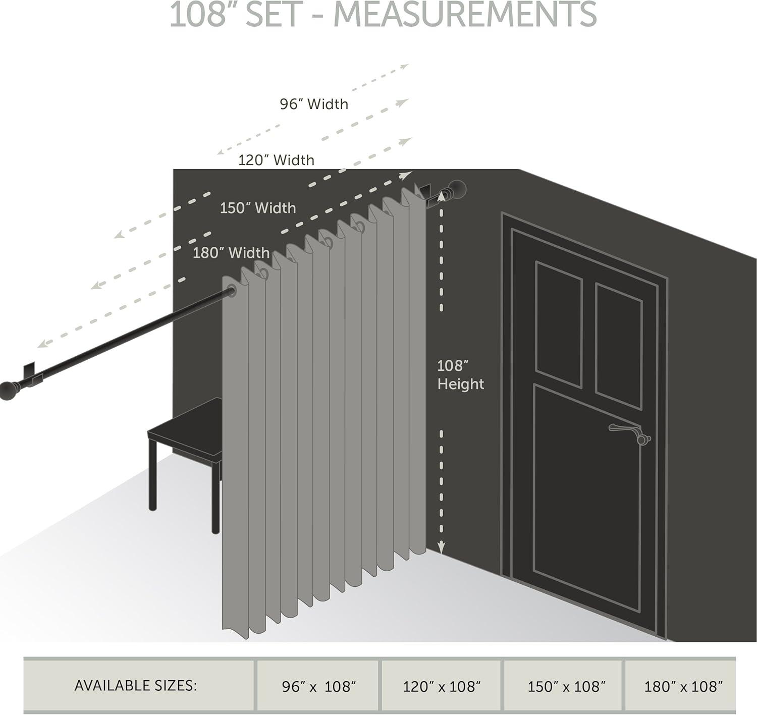 Premium Heavy Duty Room Divider Curtain / Patio Curtain with Grommet 1 Panel - Turquoise 150" x 108"