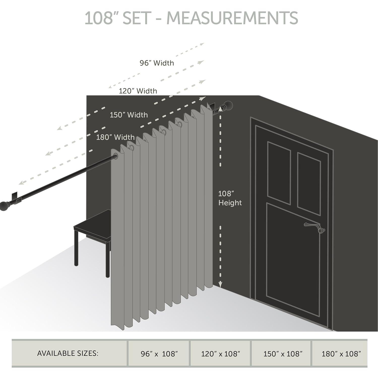 Premium Heavy Duty Room Divider Curtain / Patio Curtain with Grommet 1 Panel - Turquoise 150" x 108"