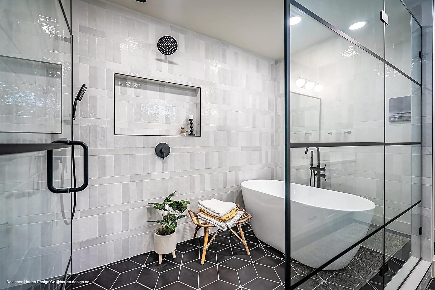 Cloe Subway Glossy White 2.5 in. x 8 in. Handmade-Look Ceramic Wall Tile (10.64 sq. ft./Case)