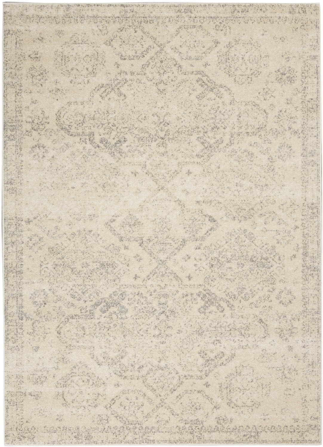 Serene Vintage Beige/Grey 6' x 9' Synthetic Area Rug