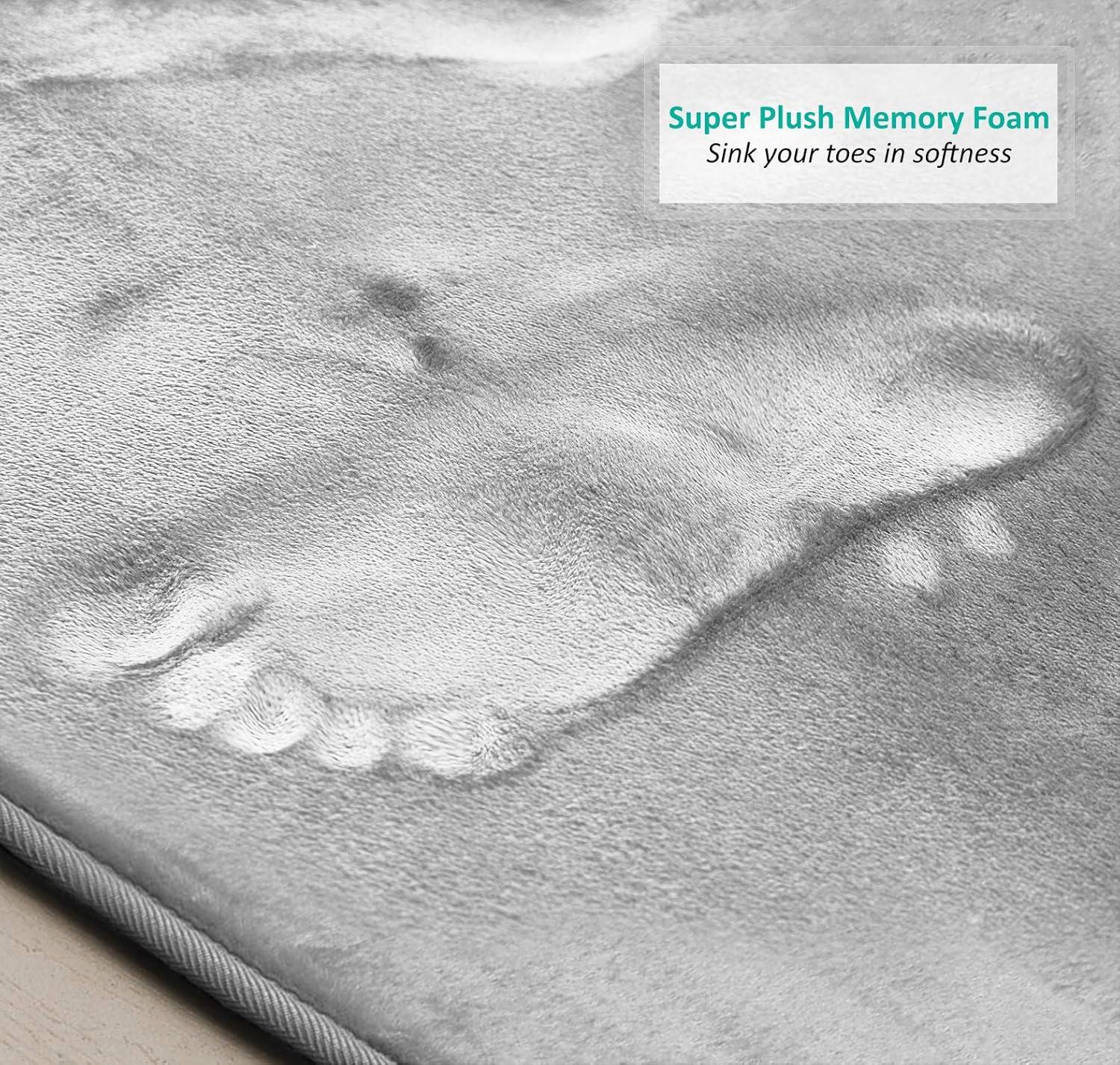 Clara Clark Ultra Soft and Absorbent Memory Foam Bath Rug Set with Non-Slip Backing