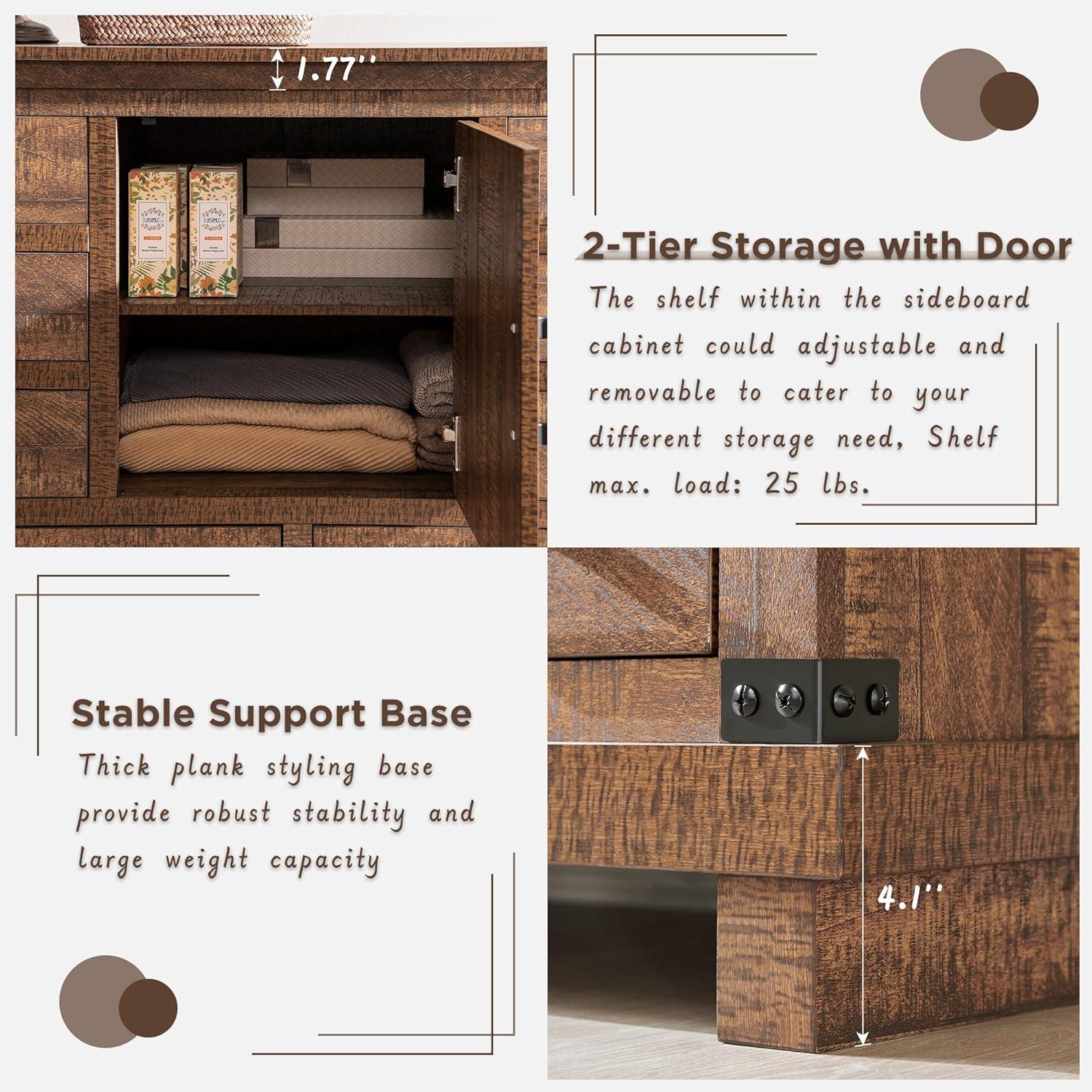 Nightstand with Charging Station & 2 Drawers, Farmhouse 18" Wide Night Stand, Rustic End Table for Bedroom, Reclaimed Barnwood