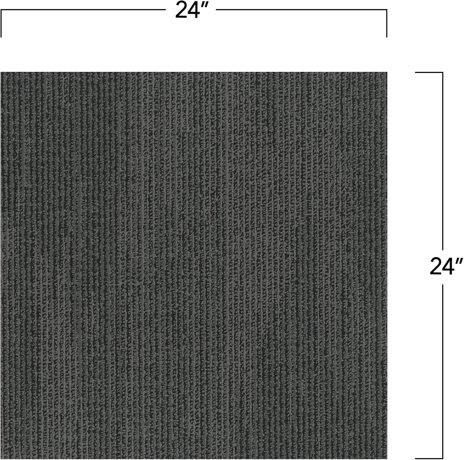 Elite 24" x 24" Gray Nylon Carpet Tile with Low Pile
