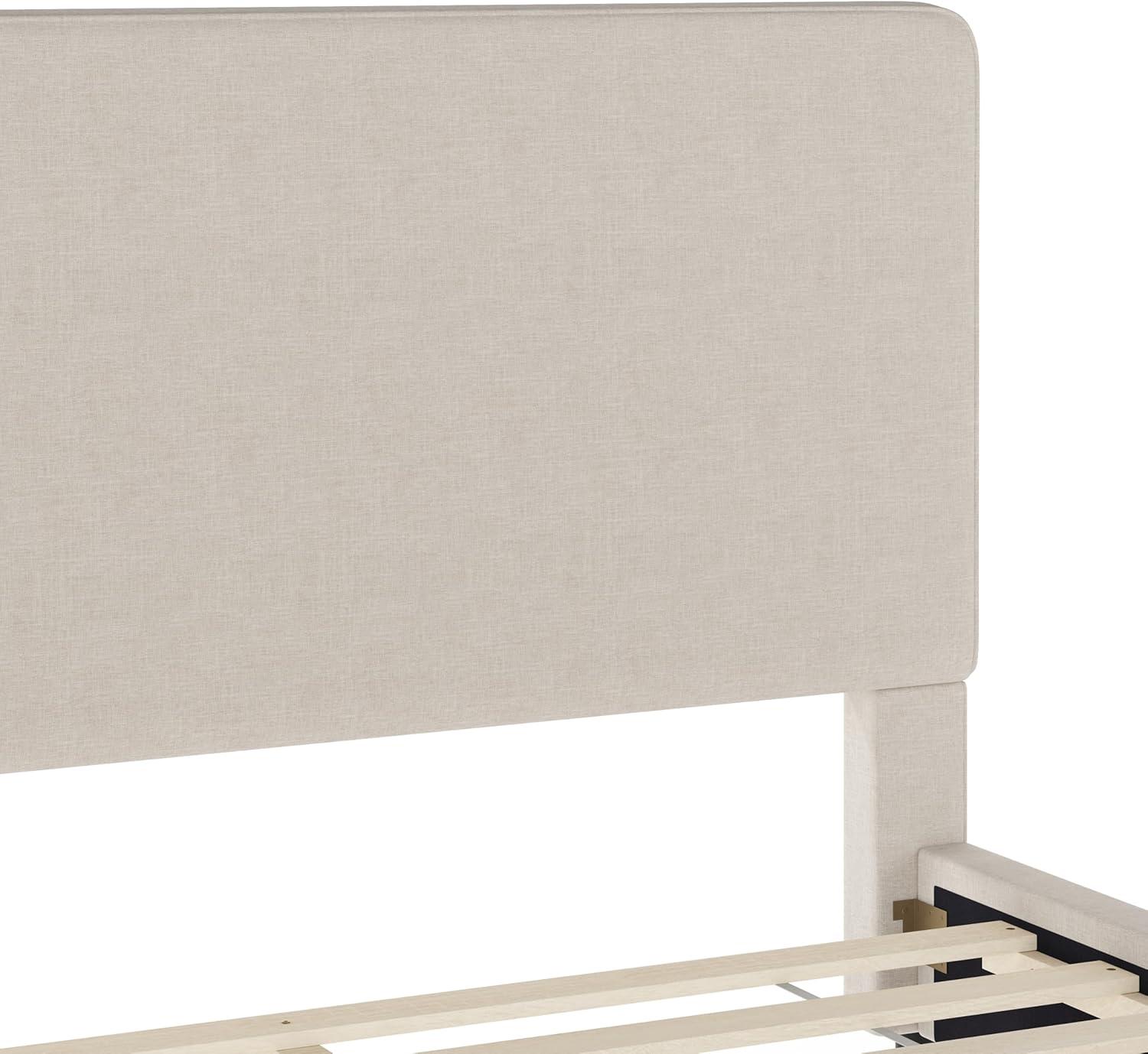 Martha Stewart Martha Stewart Britta Upholstered Platform Bed With Piped Detail Headboard