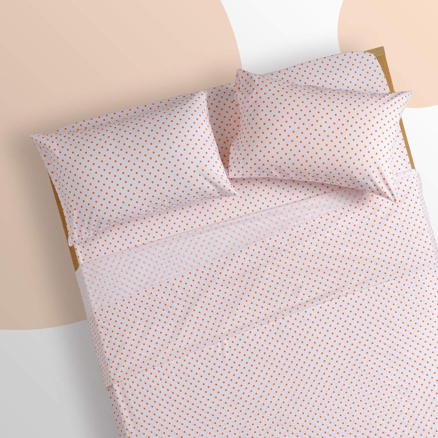 Microfiber Polka Dots Fitted Sheet