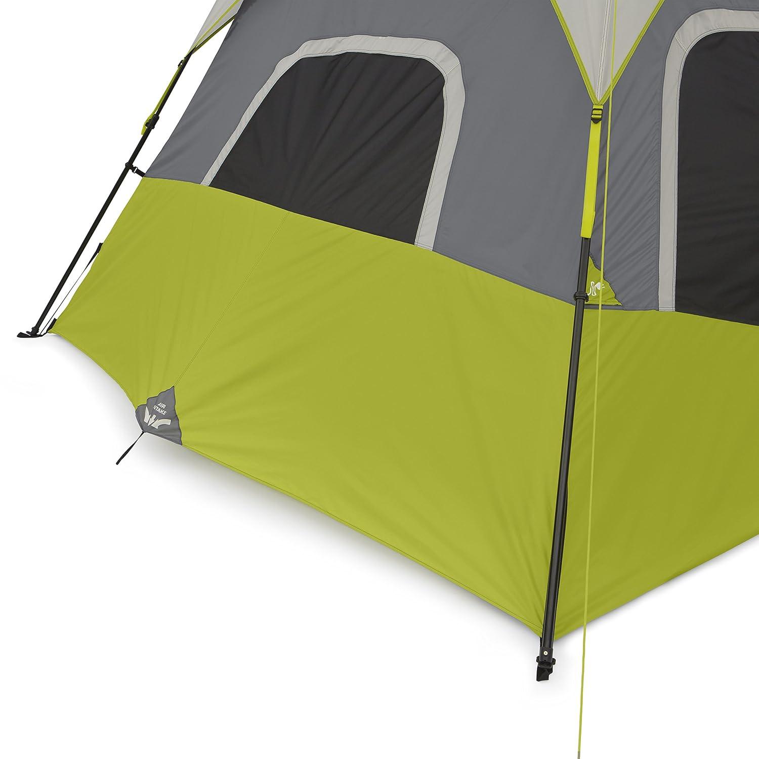 CORE Instant Cabin Tents | 6 Person / 9 Person / 10 Person / 12 Person Family Cabin Multi Room Pop Up Tents Car Camping | Included Storage Pockets for Camping Accessories
