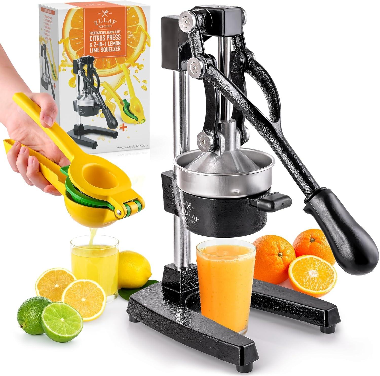 Zulay Kitchen Zulay Kitchen Citrus Complete Set Manual Citrus Press Orange Squeezer & 2-in-1 Metal Lemon Squeezer