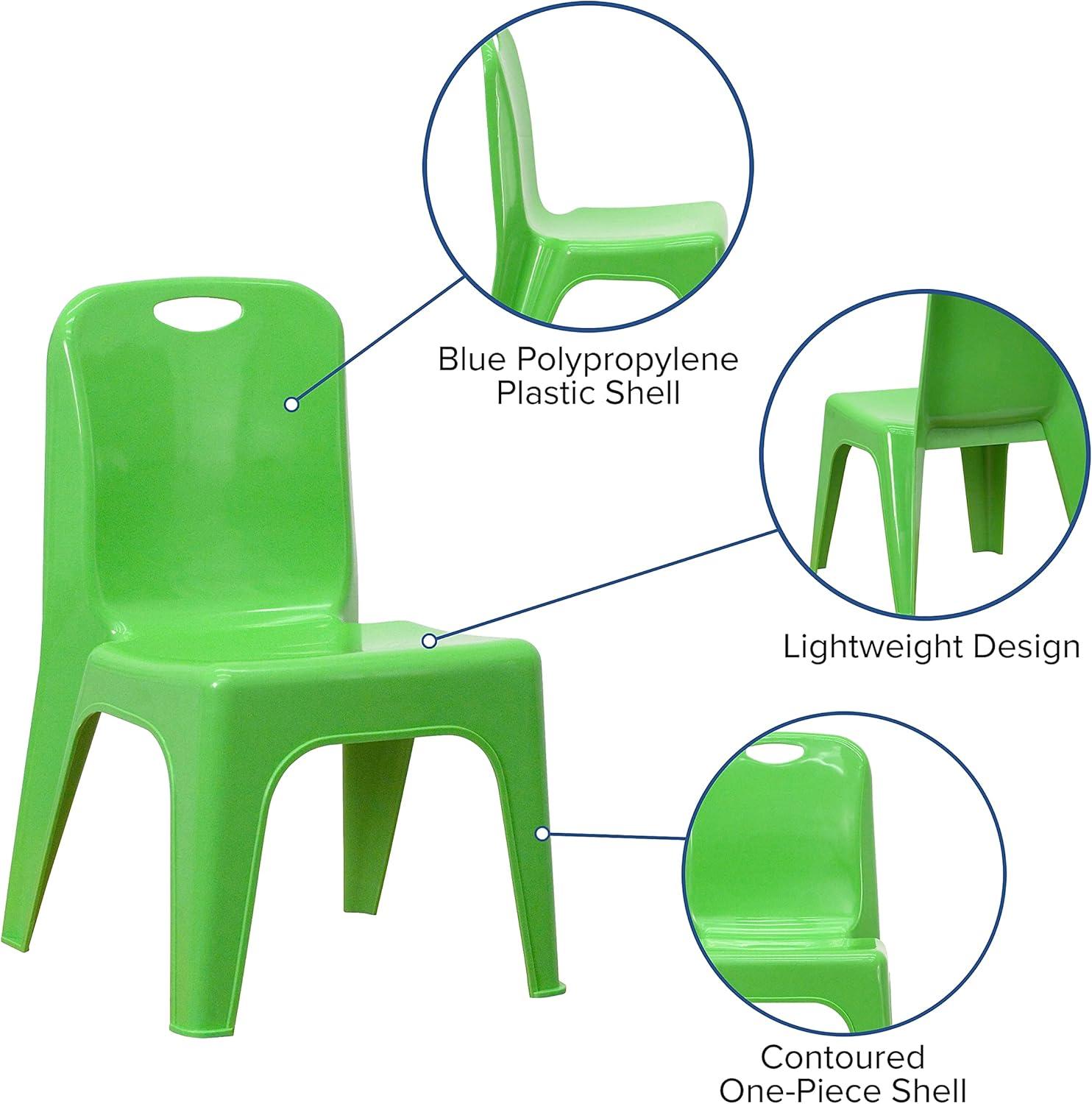 Flash Furniture 4 Pack Plastic Stackable School Chair with Carrying Handle and 11'' Seat Height