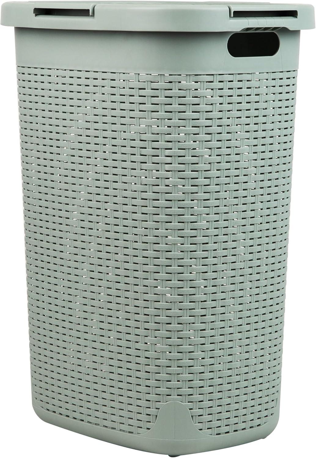 Mind Reader Mind Reader 50L Slim Laundry Hamper, Clothes Basket, Lid, Plastic