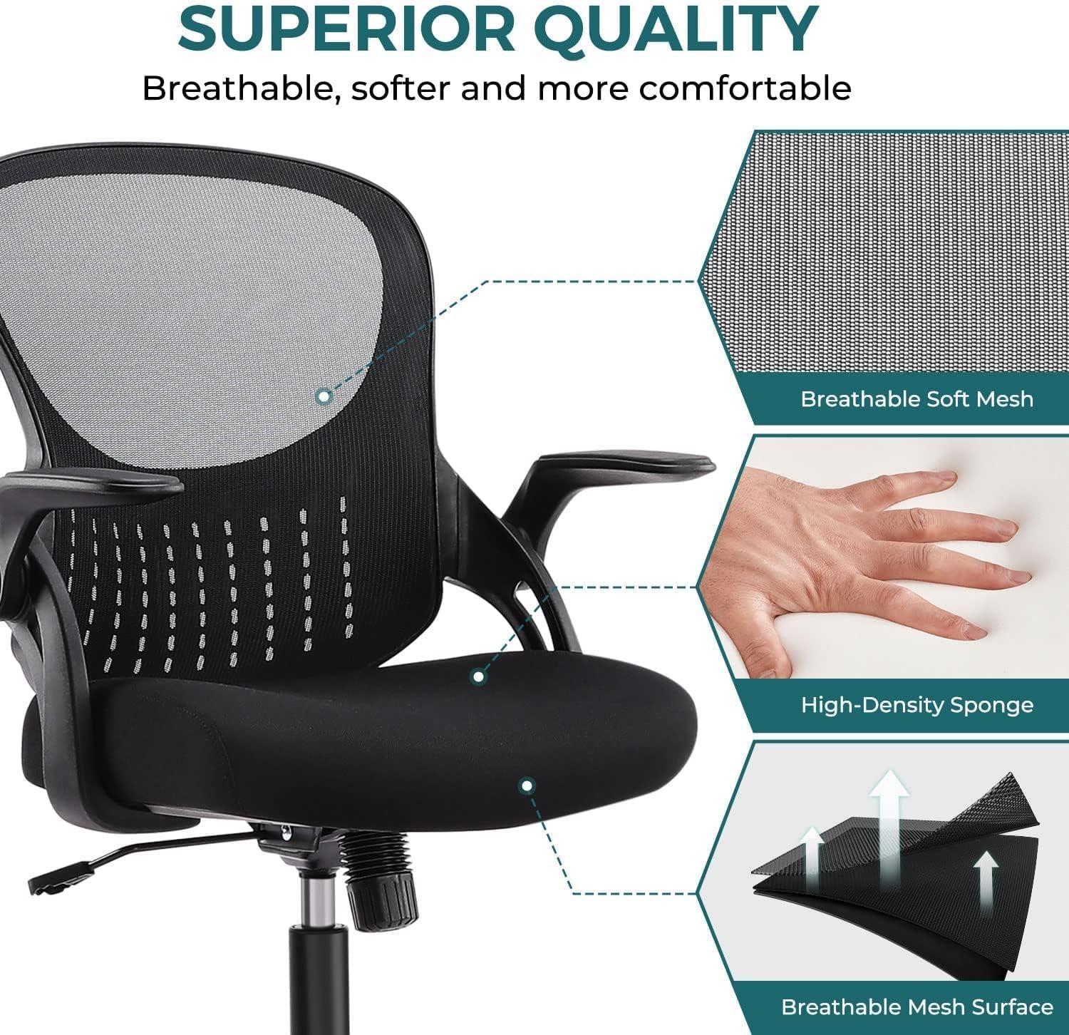 ErgoFlex Black Mesh Adjustable Office Chair with Lumbar Support