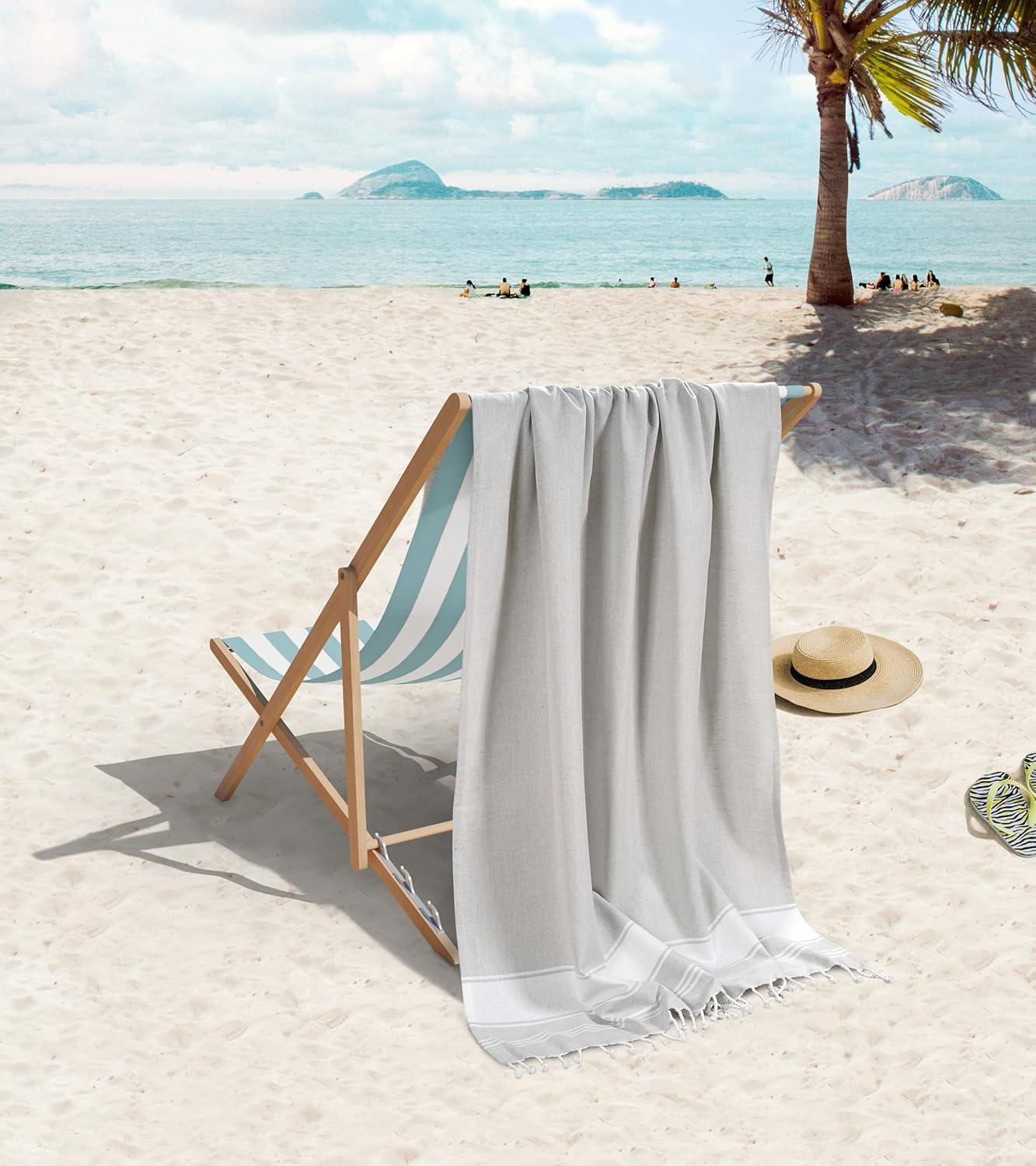 LANE LINEN Beach Towels 6 Pack, Bulk Beach Towels Oversized, Pool Towels for Adults, Pre-Washed, Sand Free Beach Towel, Fast Drying Beach Towel, 39"x71" - Classic Color