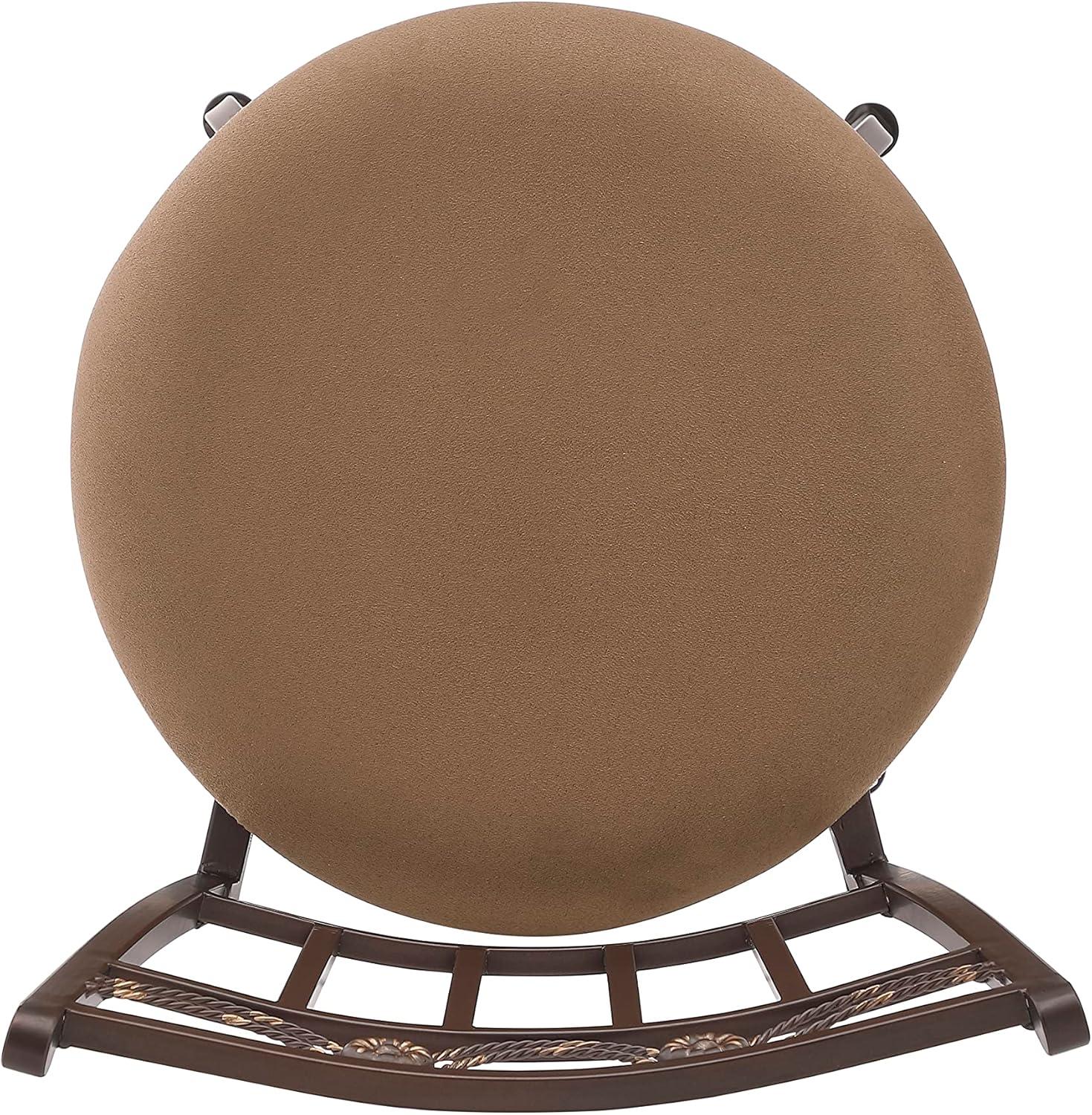 Linon Swag Counter Stool, Brown, 24 inch Seat Height