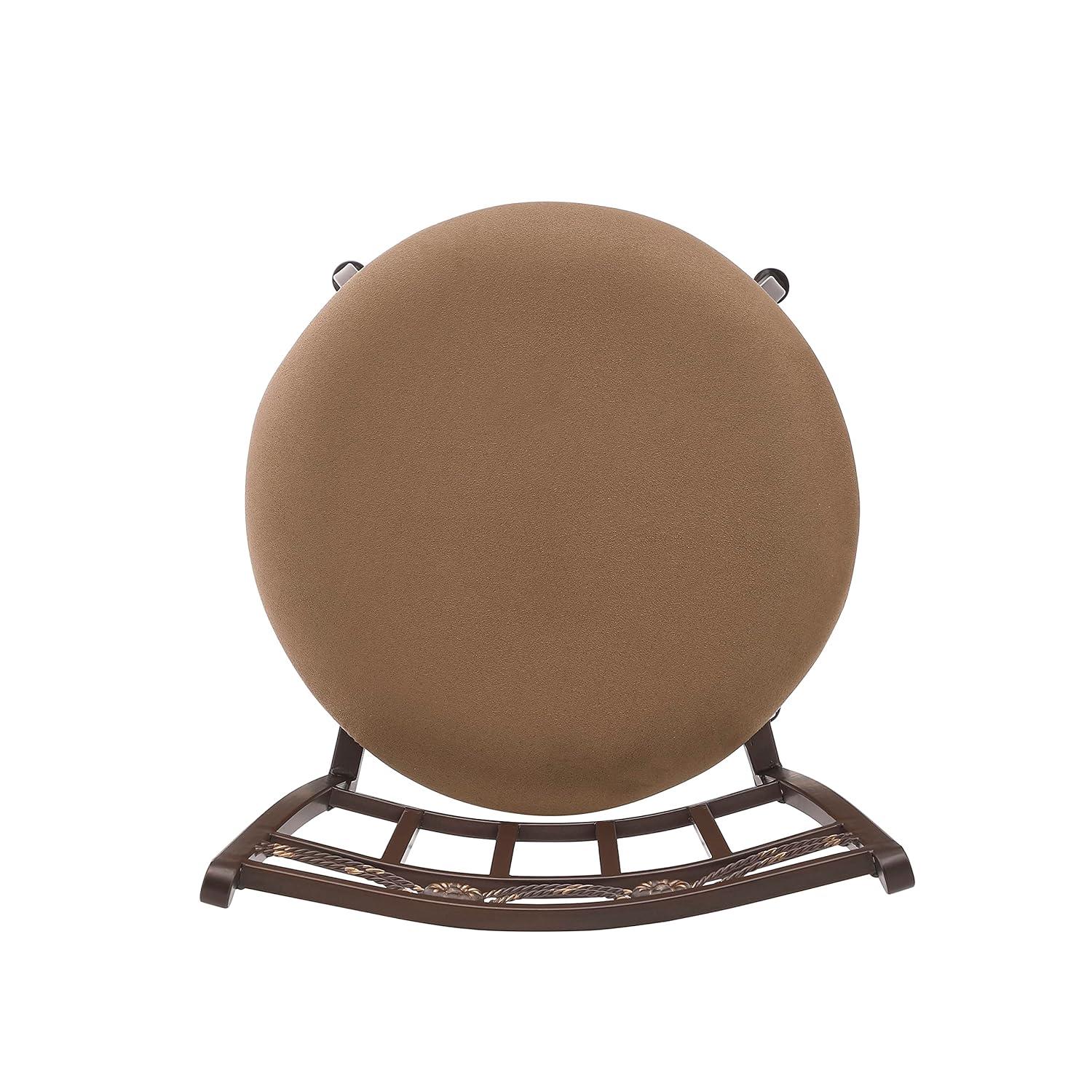 Linon Swag Counter Stool, Brown, 24 inch Seat Height