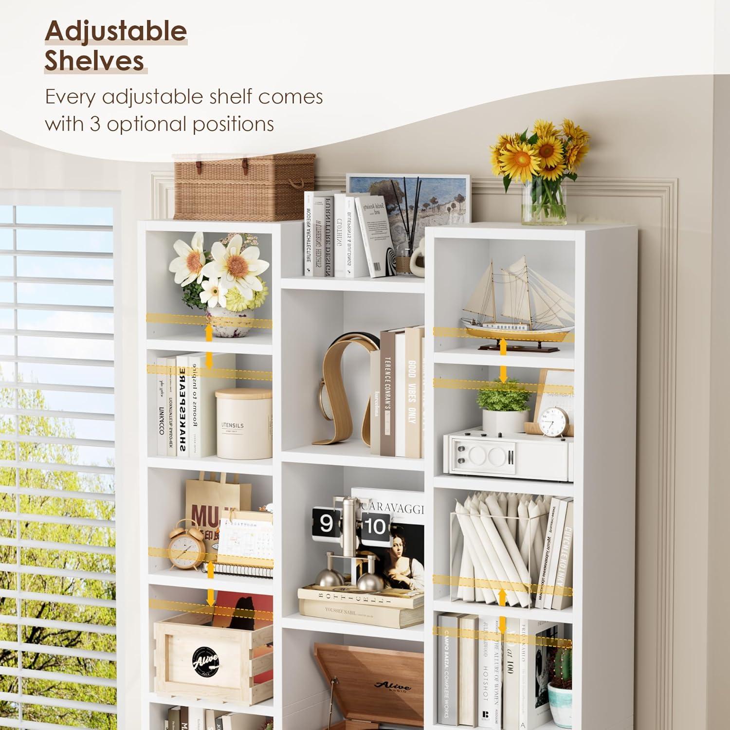 Latitude Run® Triple Wide 8 Tier Media Storage Tower Rack, 71" Tall Bookshelf Black Bookshelf