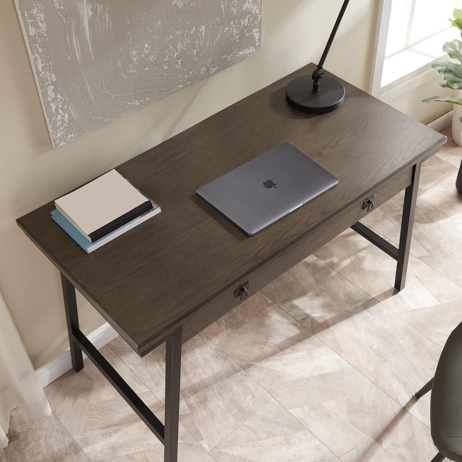 Leick Home Empiria Laptop Desk in Gray and Matte Black