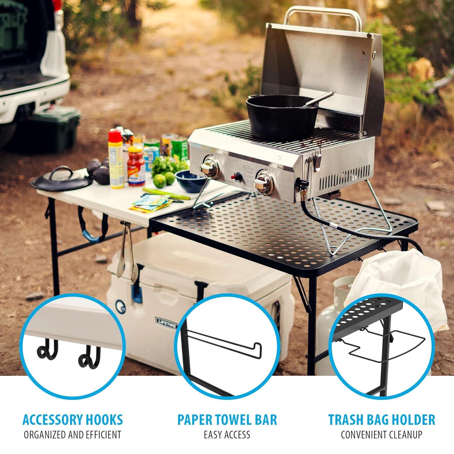 Lifetime 5 Foot Fold-in-Half Camping Folding Table, Indoor/Outdoor, Pumice (280875)