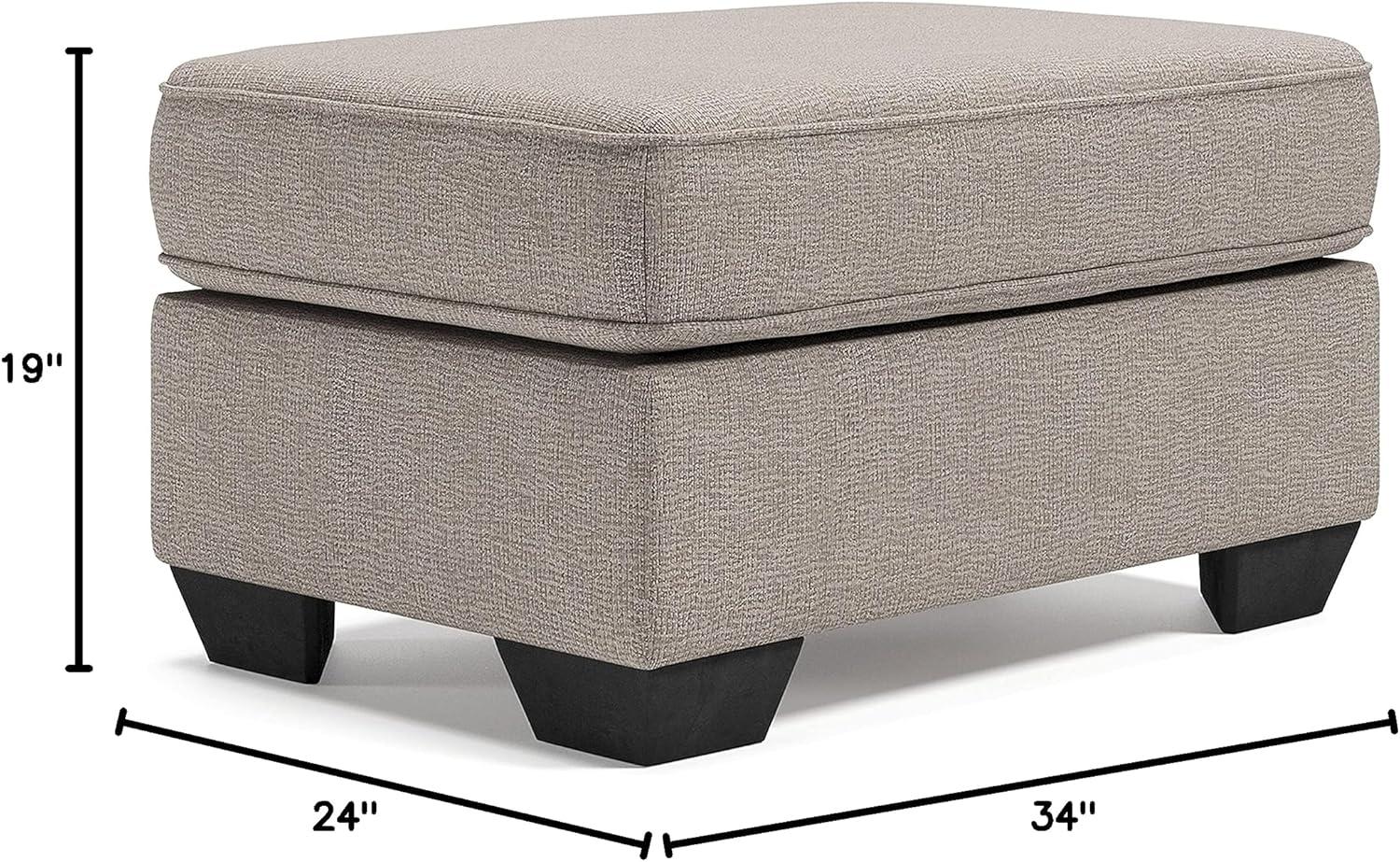 Signature Design by Ashley Contemporary Greaves Ottoman Chenille Stone