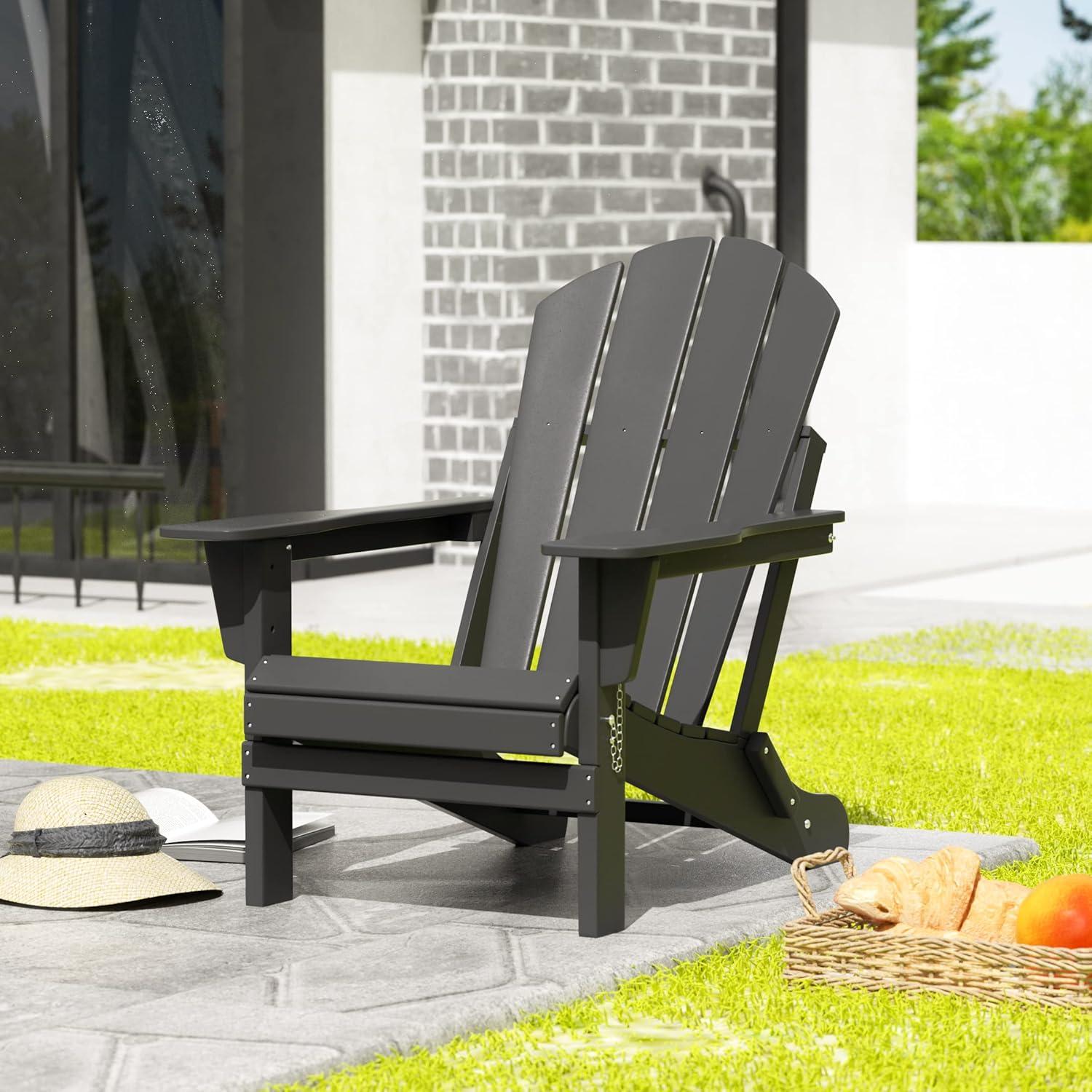 WestinTrends Malibu HDPE Outdoor Patio Folding Poly Adirondack Chair