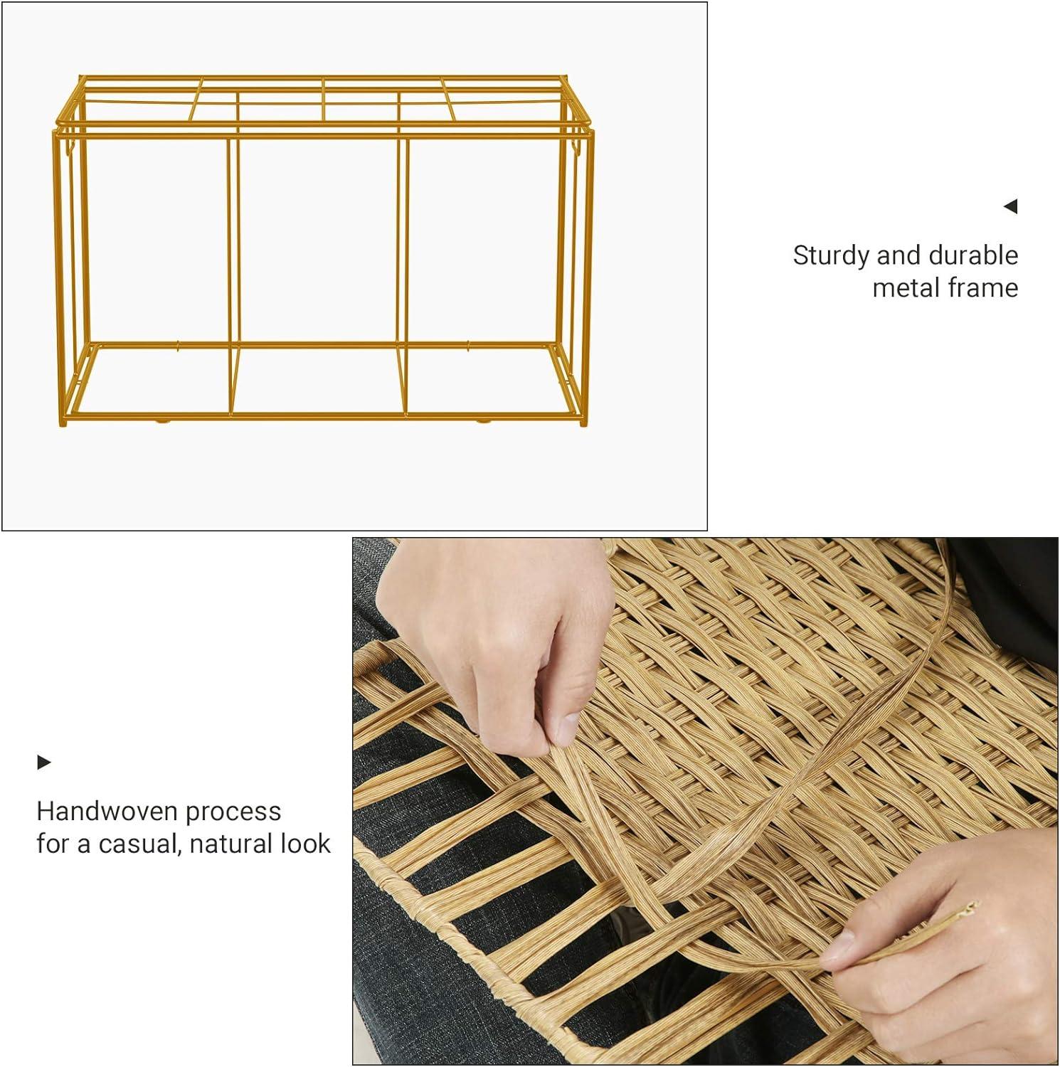 SONGMICS Storage Basket with Lid, 42.3 Gallon (160L) Storage Bin, Woven Blanket Storage Basket with Handles, Foldable, Removable Liner, Natural