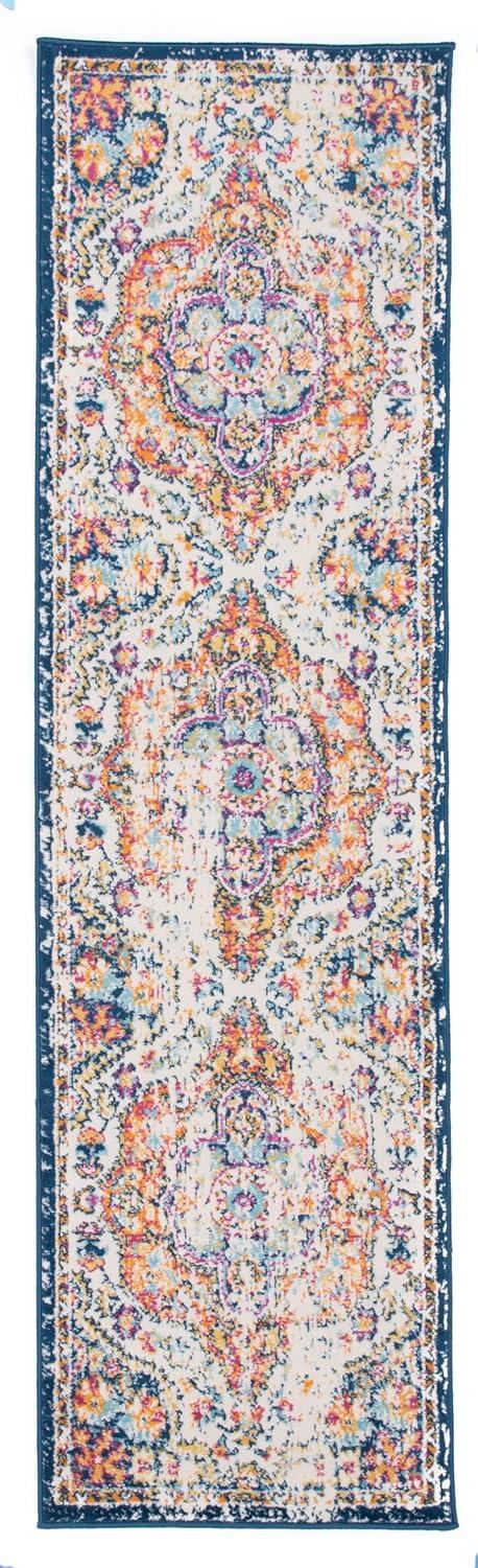 World Rug Gallery Distressed Vintage Bohemian Area Rug - Multicolored 2'7"x10'