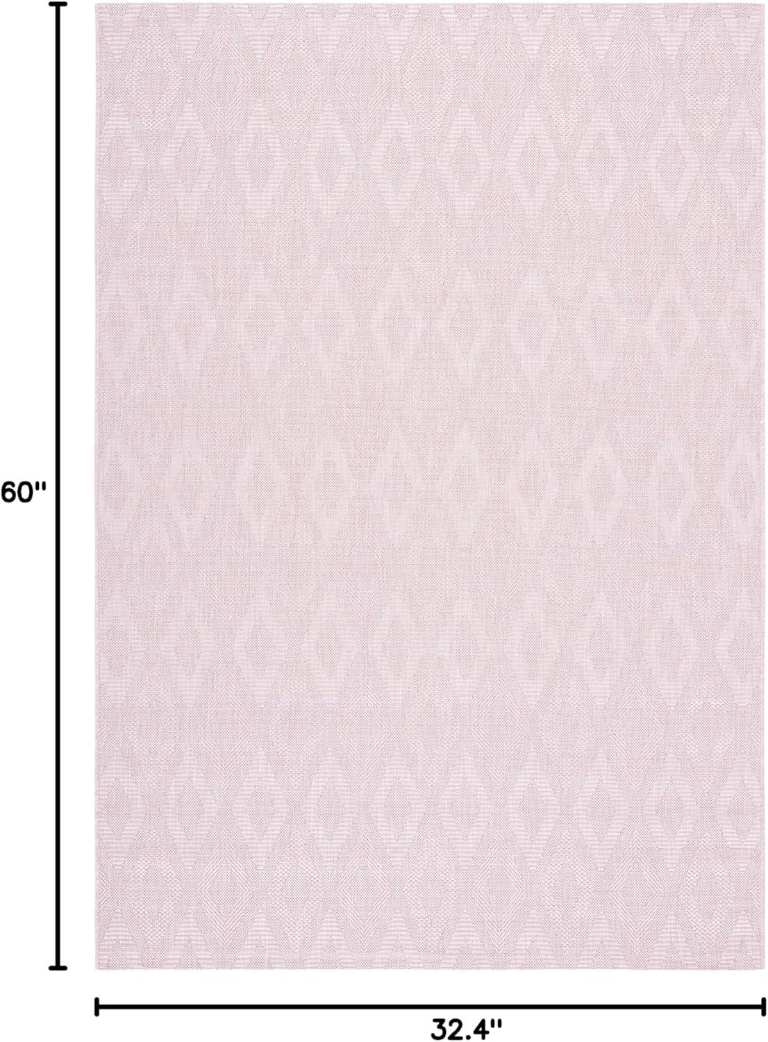 SAFAVIEH Courtyard Teodor Geometric Indoor/Outdoor Area Rug, Pink, 2'7" x 5'