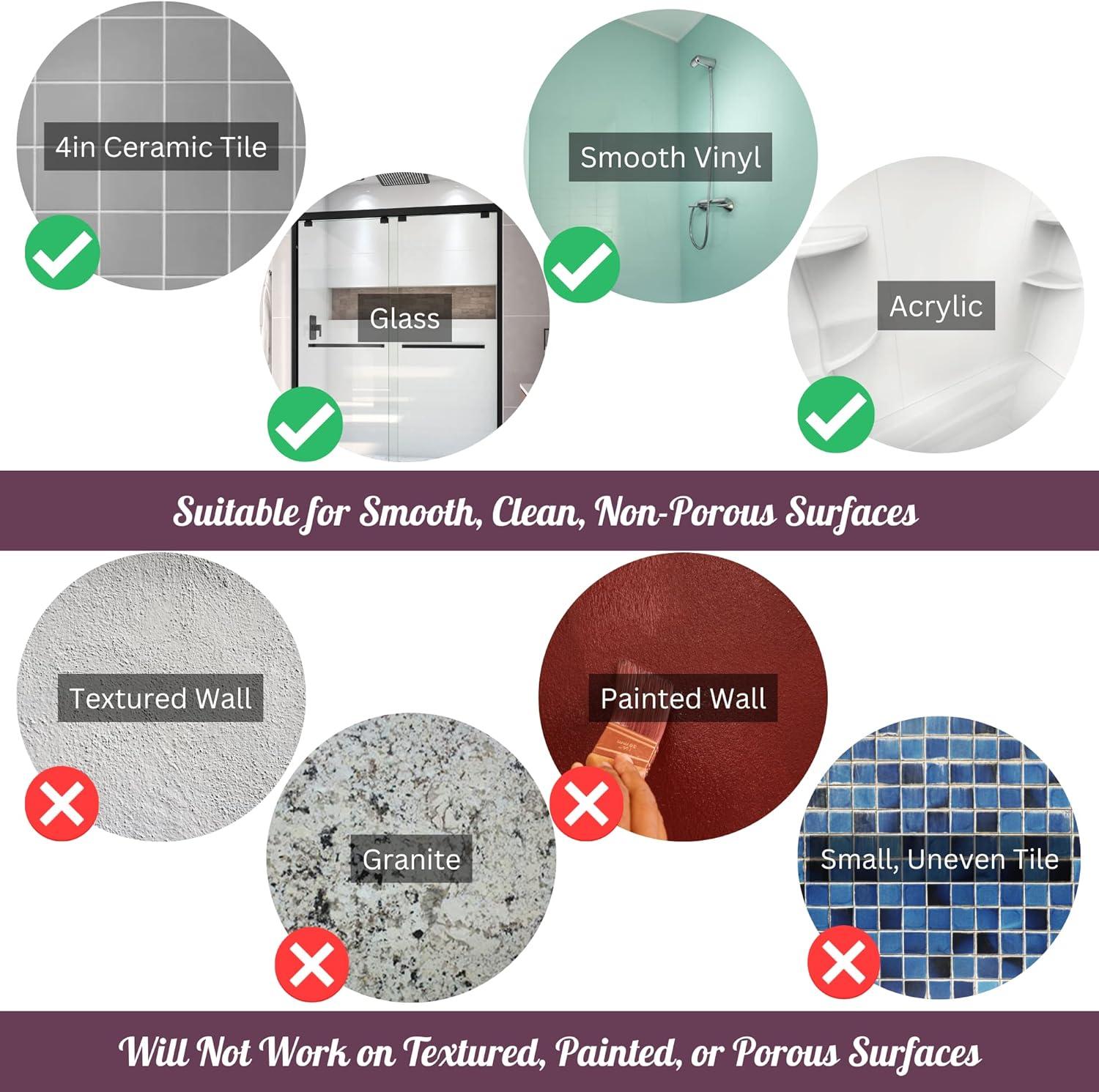 Black 12-Inch Metal Suction Cup Grab Bar