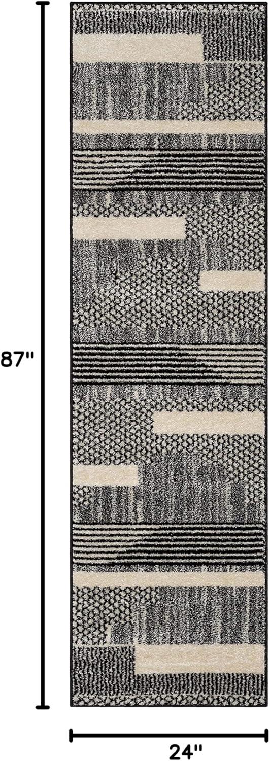 Marcone Briar Tribal Geometric Abstract Light Blue Looped Pile Rug