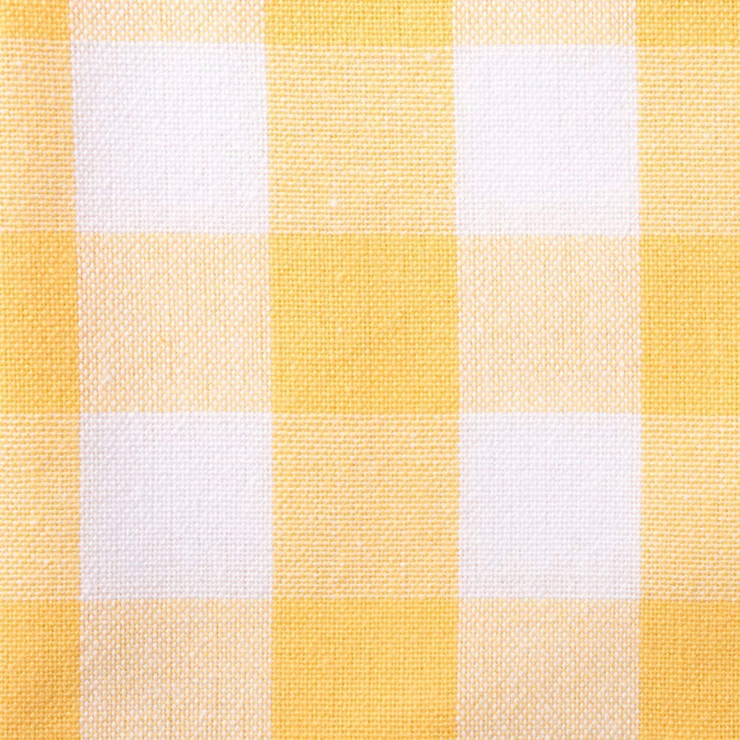 YELLOW/WHITE CHECKERS TABLE RUNNER 14x72