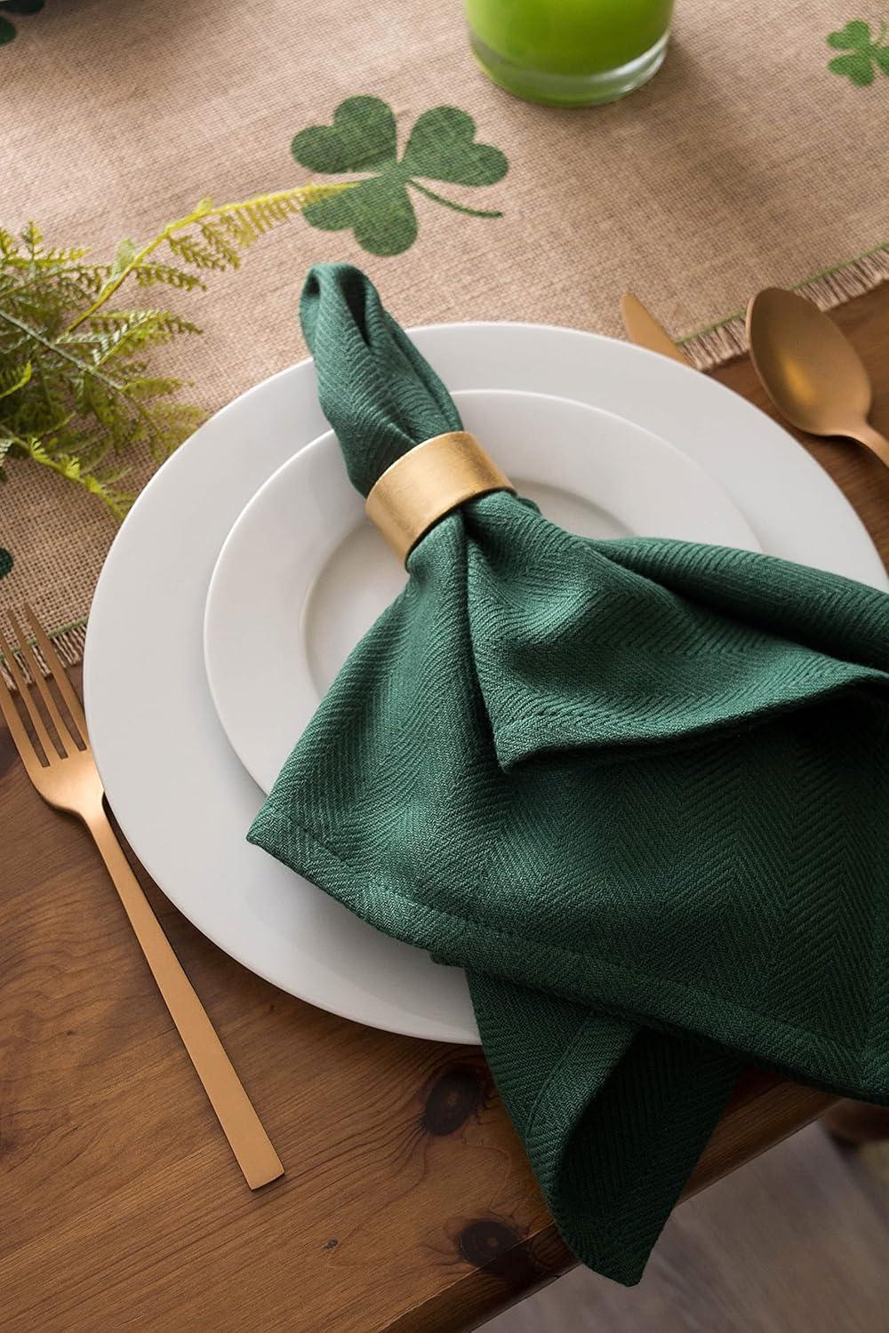 DII Shamrock Printed Jute Table Runner 14x74"