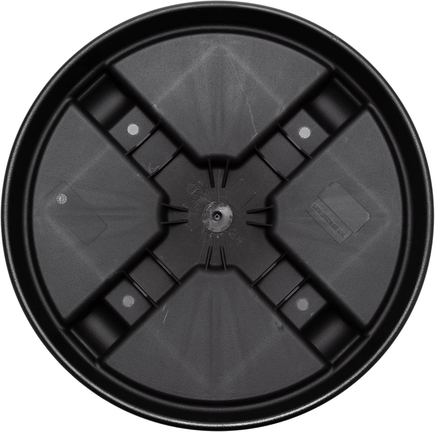 Bloem 16-in Round Planter Caddy With Wheels - Black - 125 lb Capacity