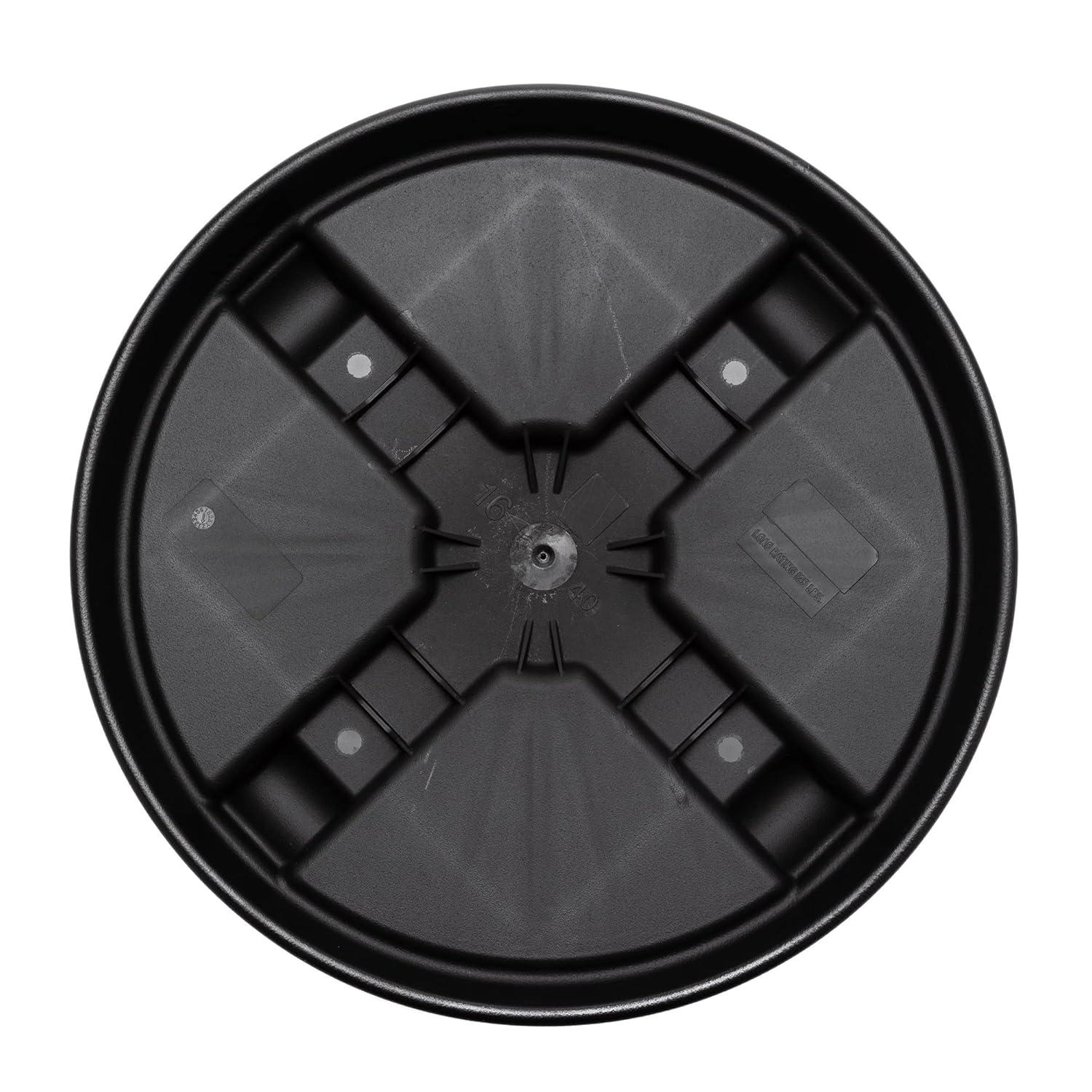 Bloem 16-in Round Planter Caddy With Wheels - Black - 125 lb Capacity