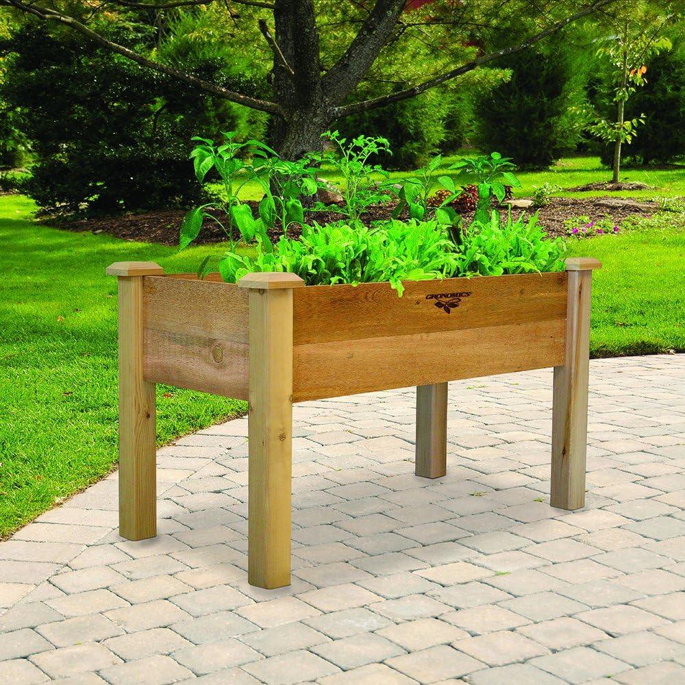 Gronomics Western Red Cedar Elevated Garden Bed 24 x 48 x 32 Inches, Unfinished