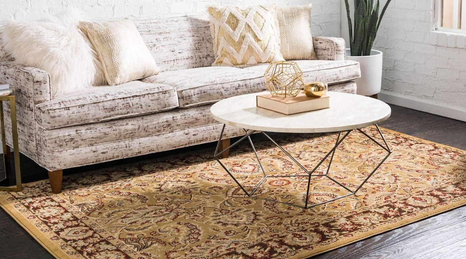 Unique Loom 3' 3 x 5' 3 Tan Voyage Asheville Area Rug