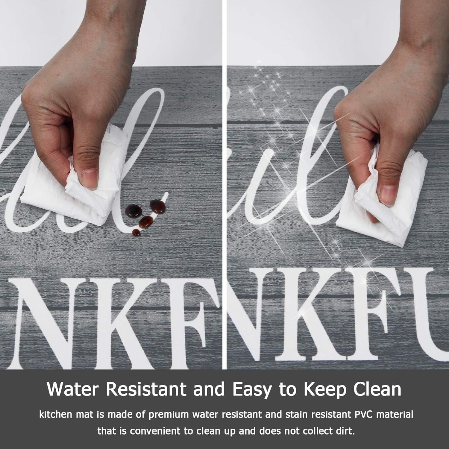 Rosalind Wheeler The Anti Fatigue Kitchen Mat Set of 2 Non Slip Cushioned Kitchen Mats for Floor Waterproof Farmhouse Kitchen Rugs and Mats Set Comfort Standing Desk Mat Carpet