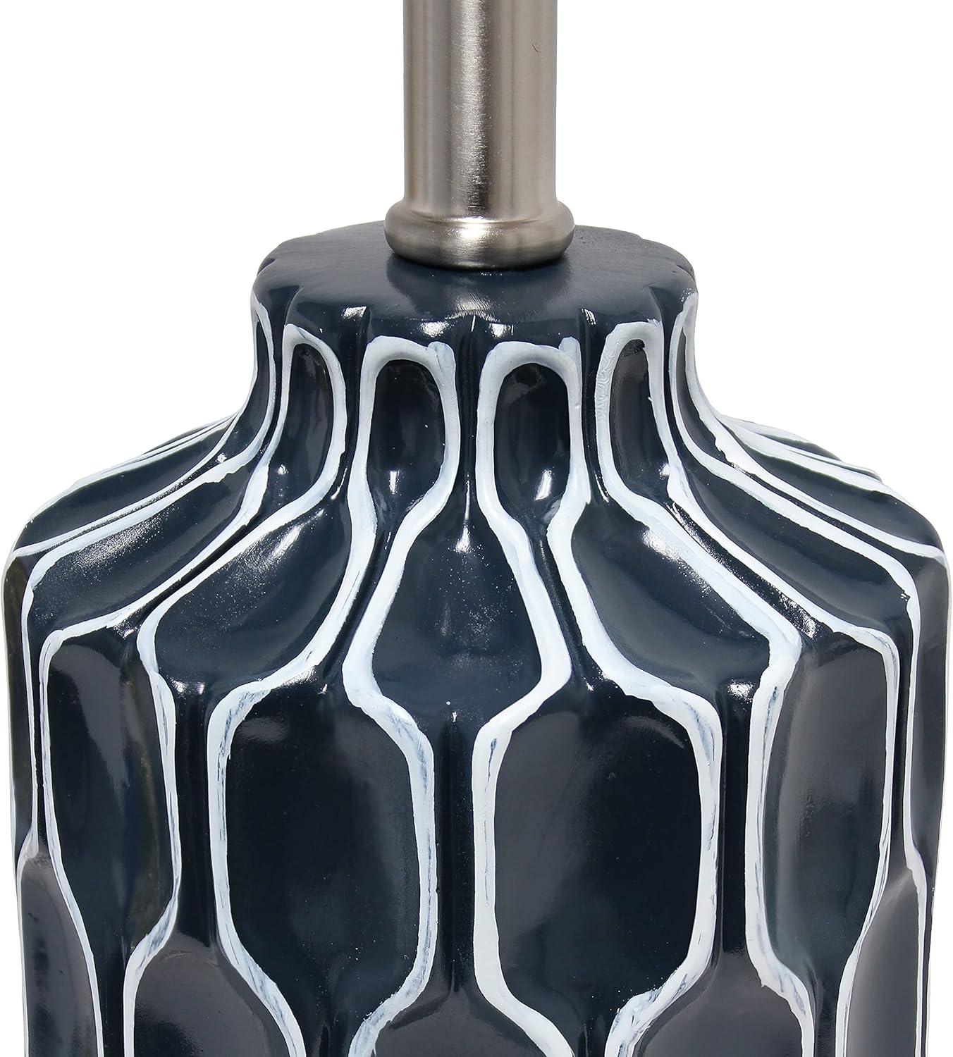 Sophisticated Blue and White Handpainted Resin Table Lamp