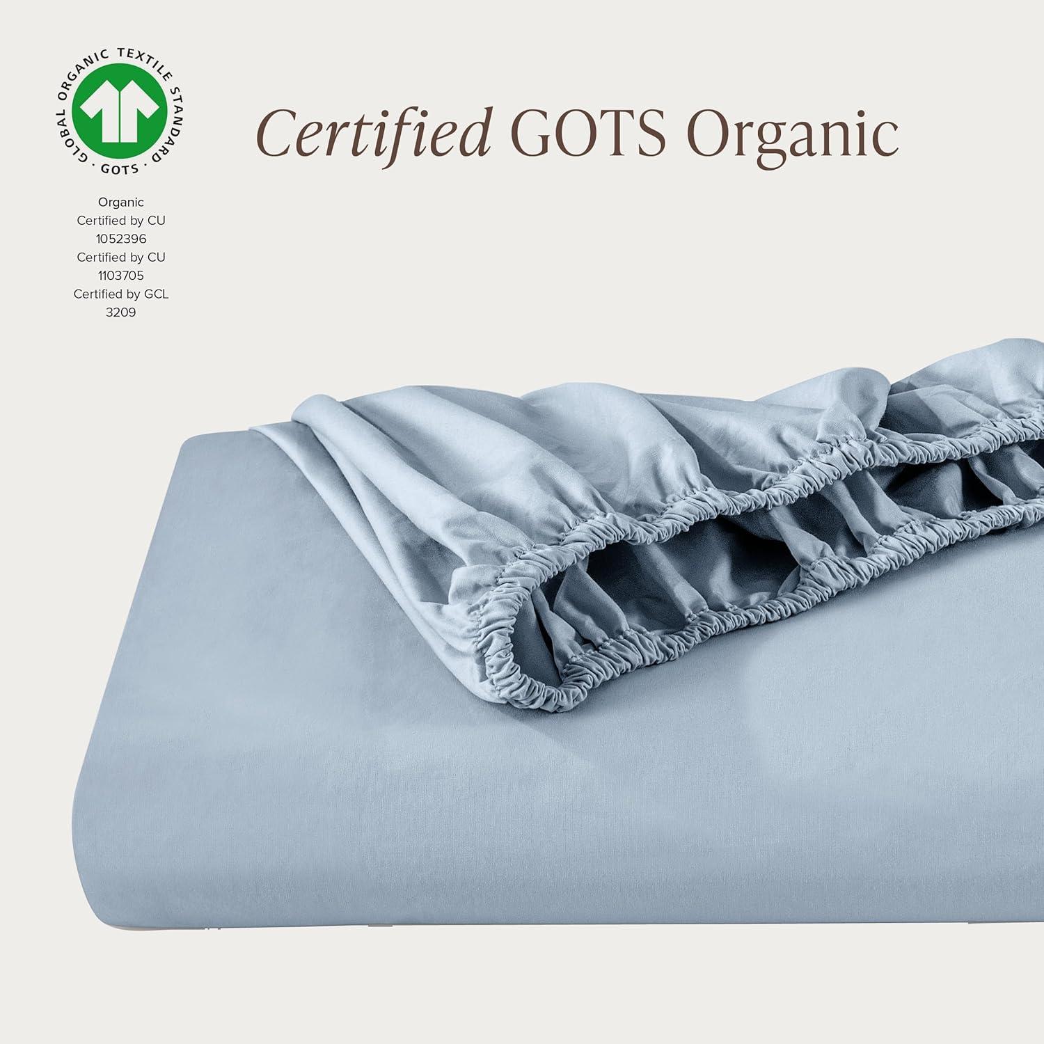 Bare Home 260 Thread Count Organic Cotton Percale Fitted Sheet