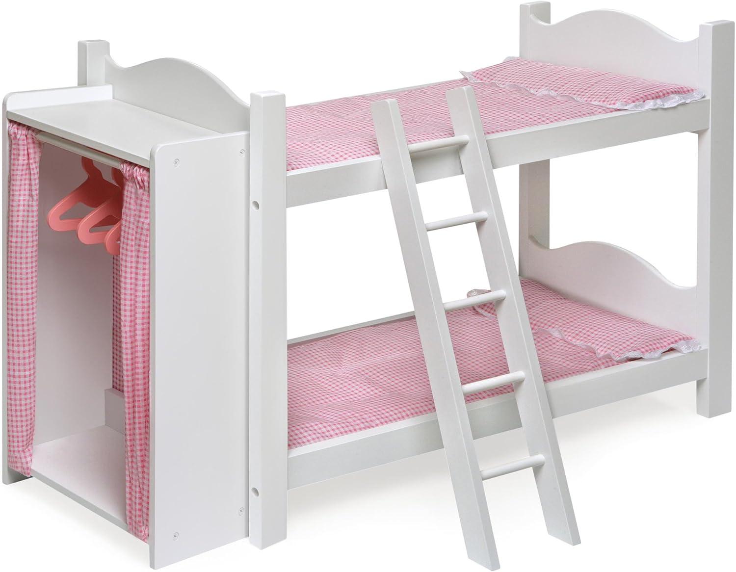 Badger Basket Bunk Beds with Ladder and Storage Armoire for 20" Dolls
