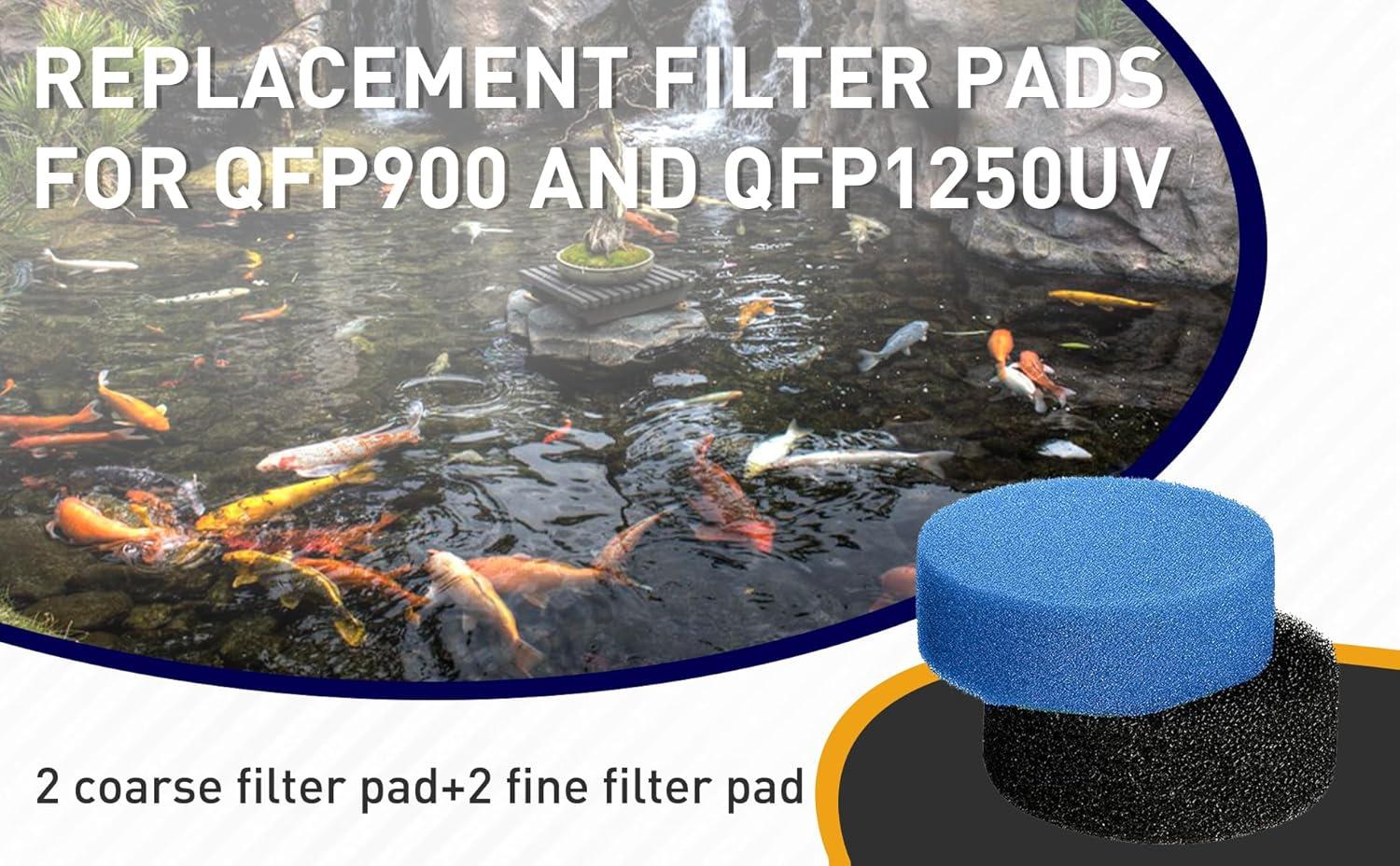 2 PCS Pond Filter Pads compatible with 871980012549 032264 Aquanique-Replacement Filter Pads for Qfp900 and Qfp1250Uv